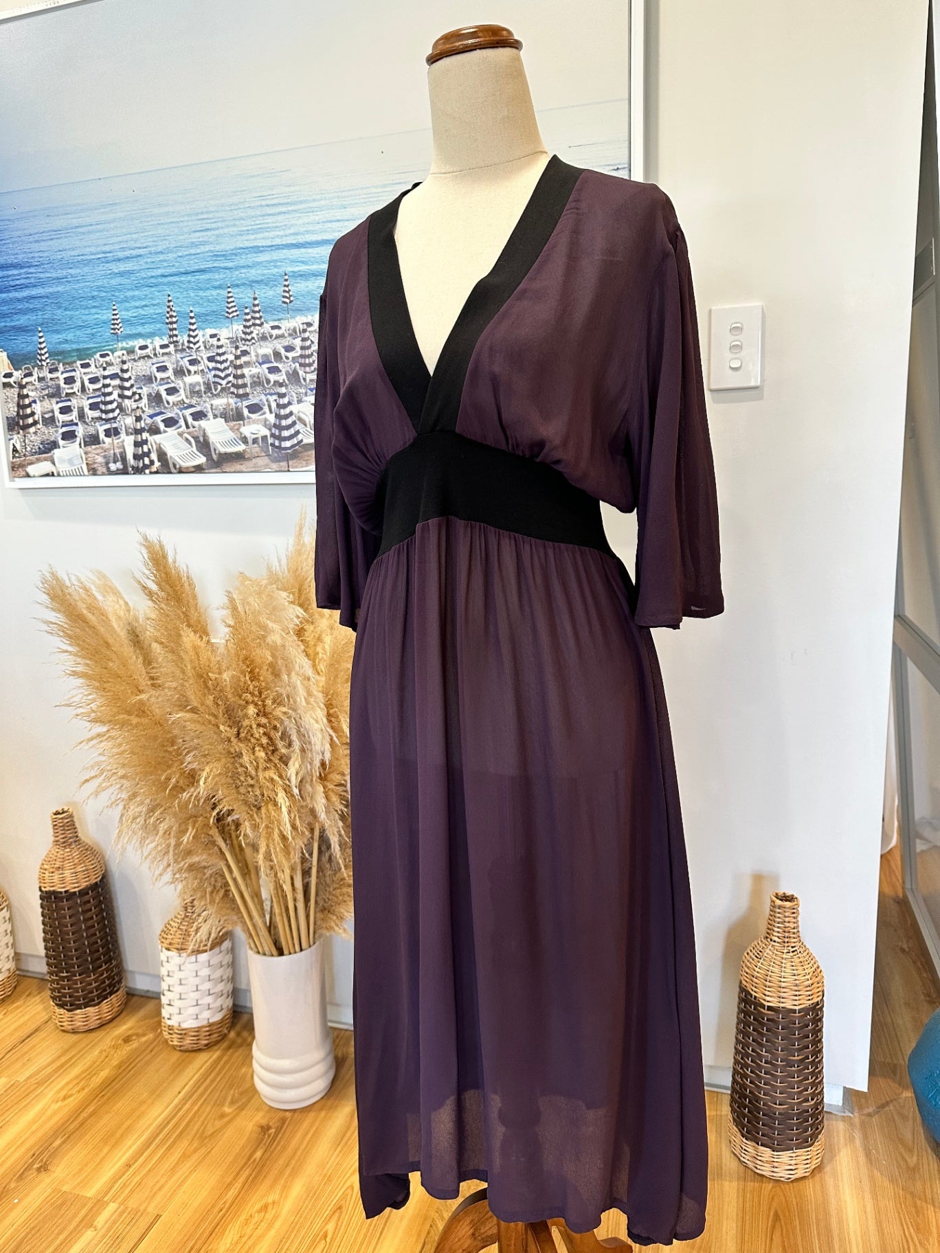 Caravan - Summer Dress - Size 8 - Purple