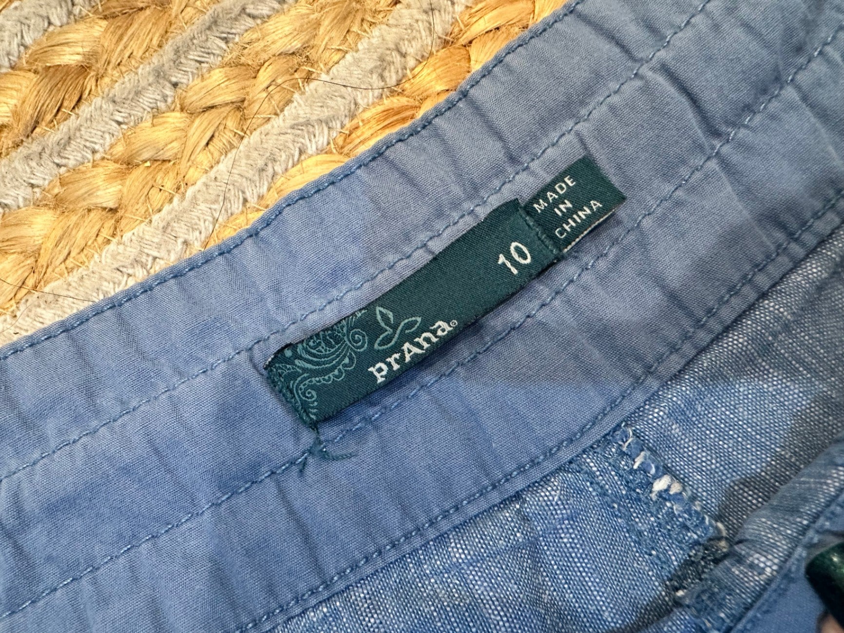 Prana - Summer Shorts - Size 10 - Blue - 85% Organic Cotton + 35% Hemp