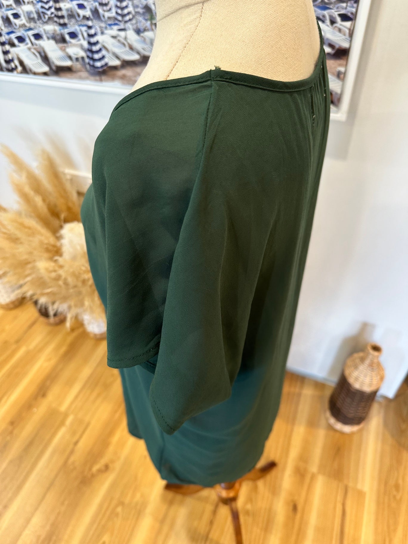 Emerald Green Sequin Top - Large