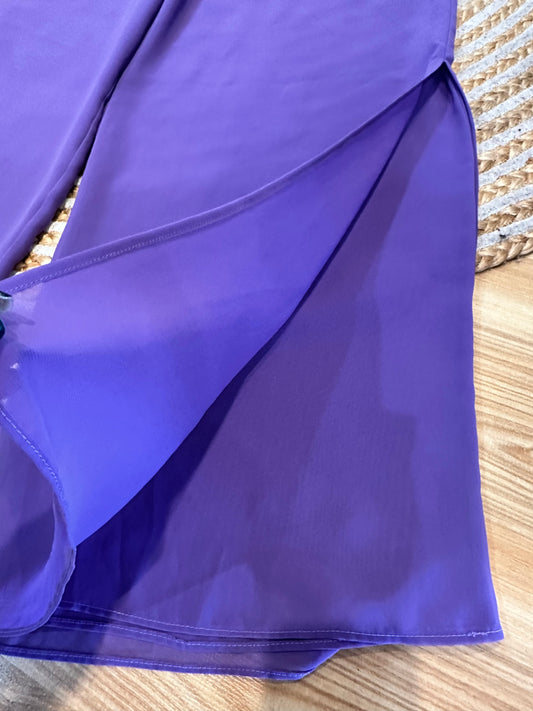 Classique - Wide Leg Pants with Splits - Size 16 - Lavender