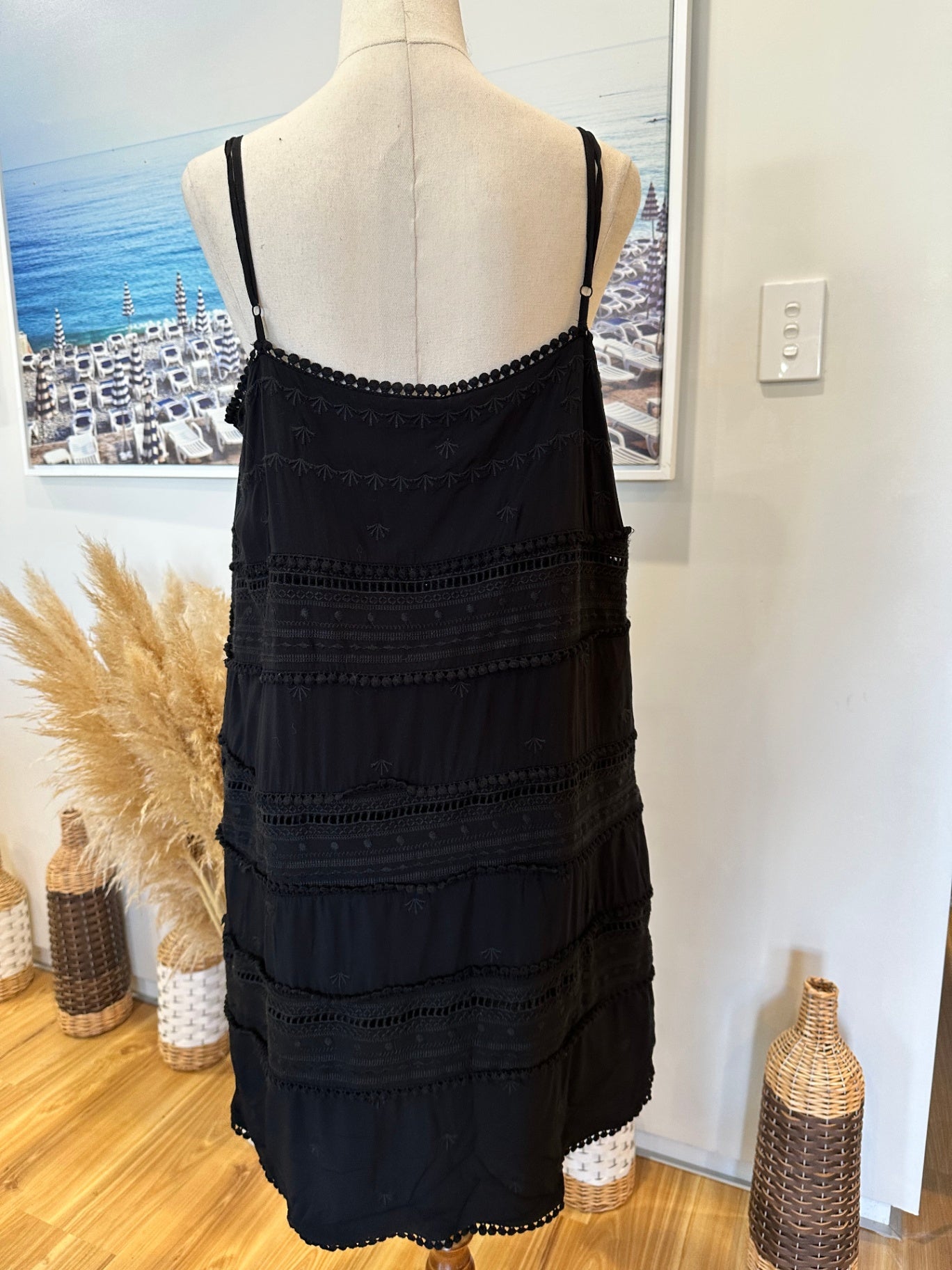 Decjuba - Bohemian Summer Dress - Large - Black