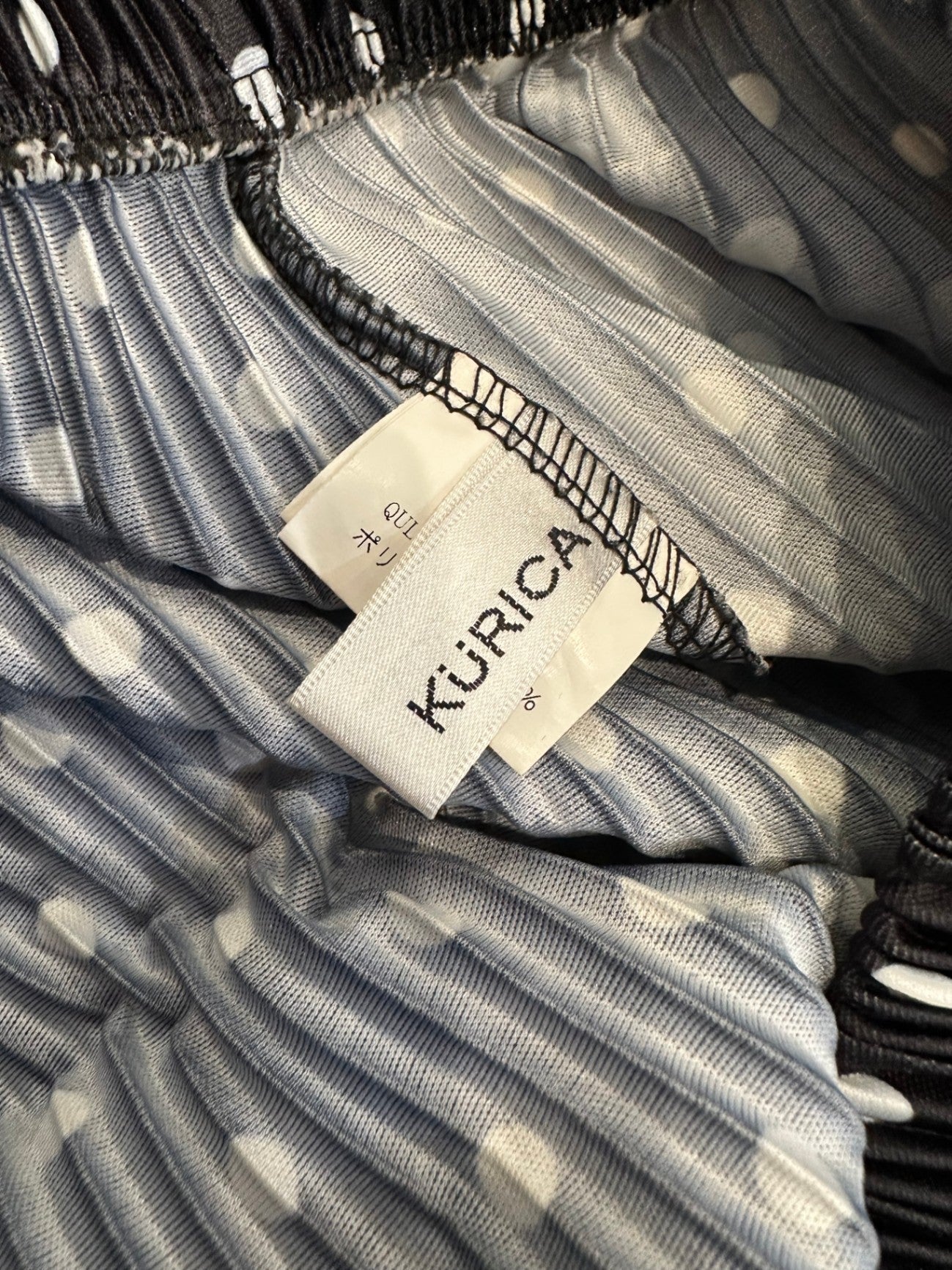 Pleated Pants - Small / Medium - Black with white polka dots