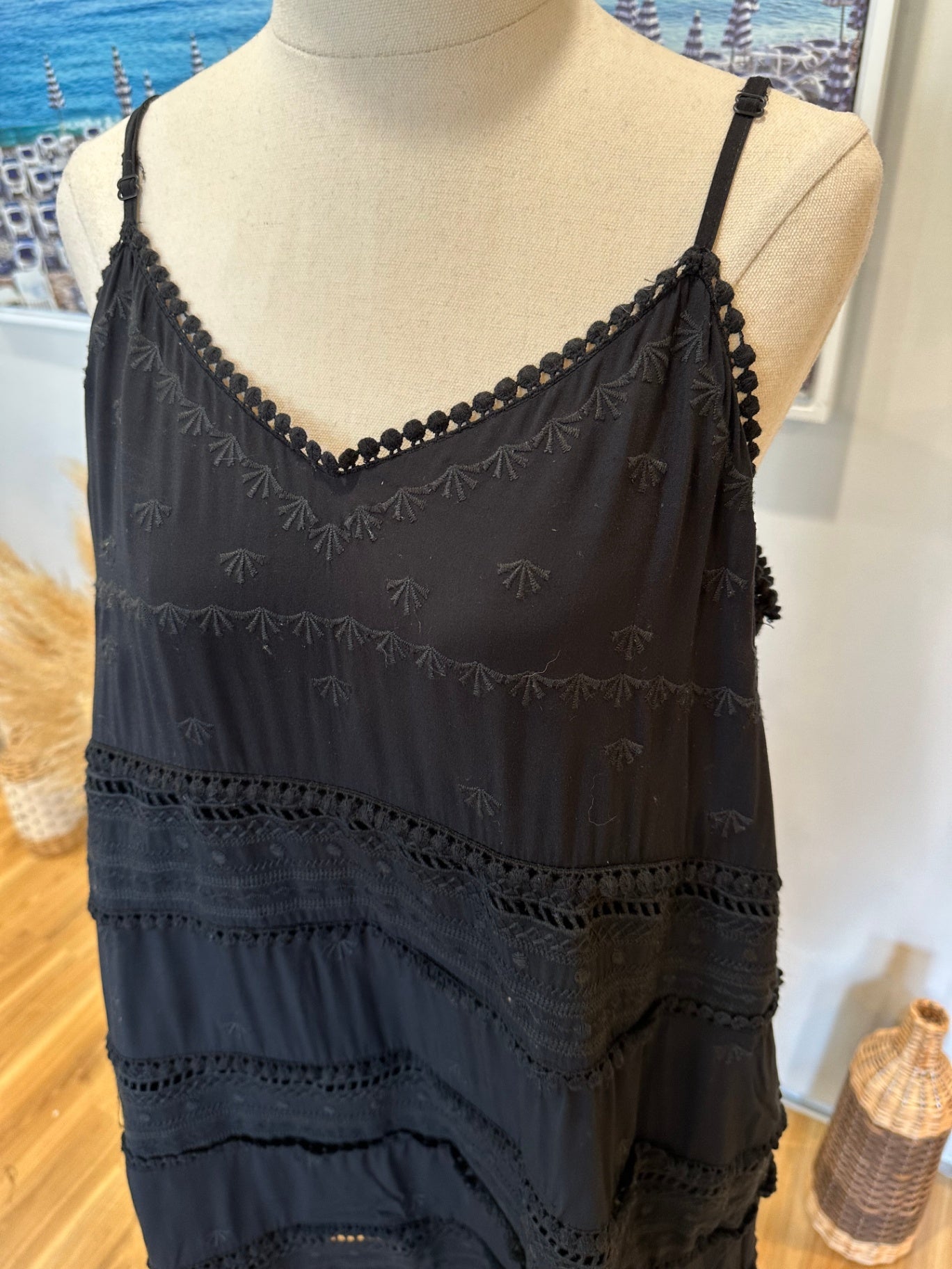 Decjuba - Bohemian Summer Dress - Large - Black