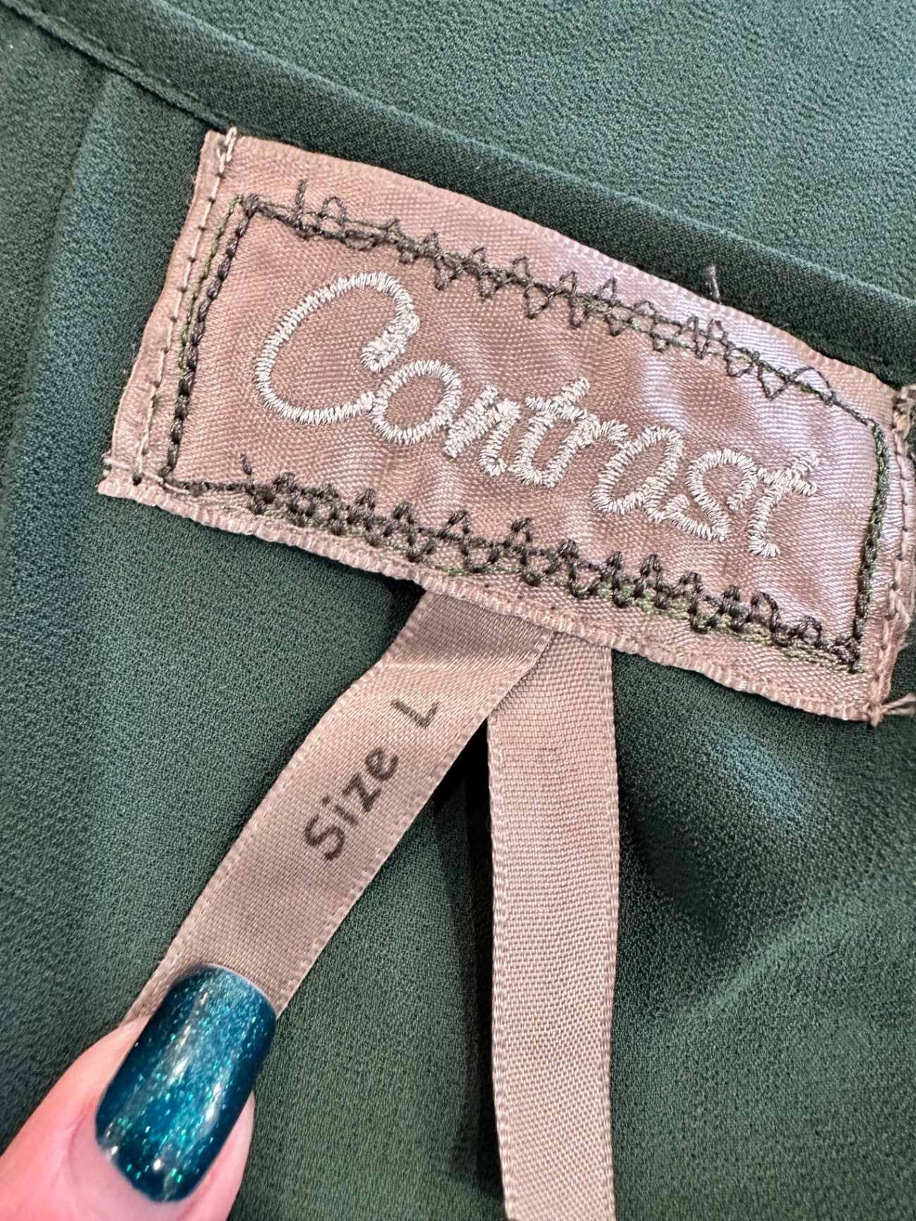 Emerald Green Sequin Top - Large