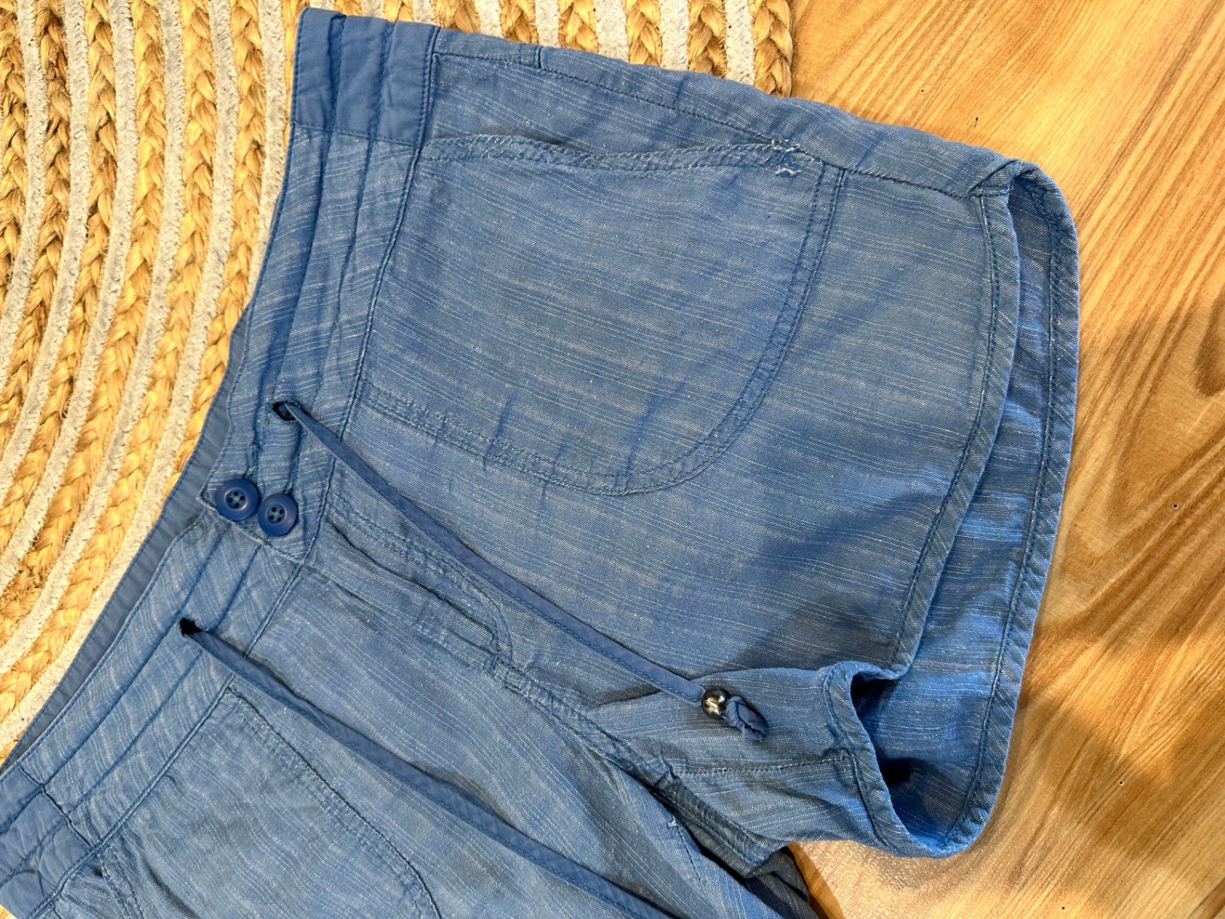 Prana - Summer Shorts - Size 10 - Blue - 85% Organic Cotton + 35% Hemp