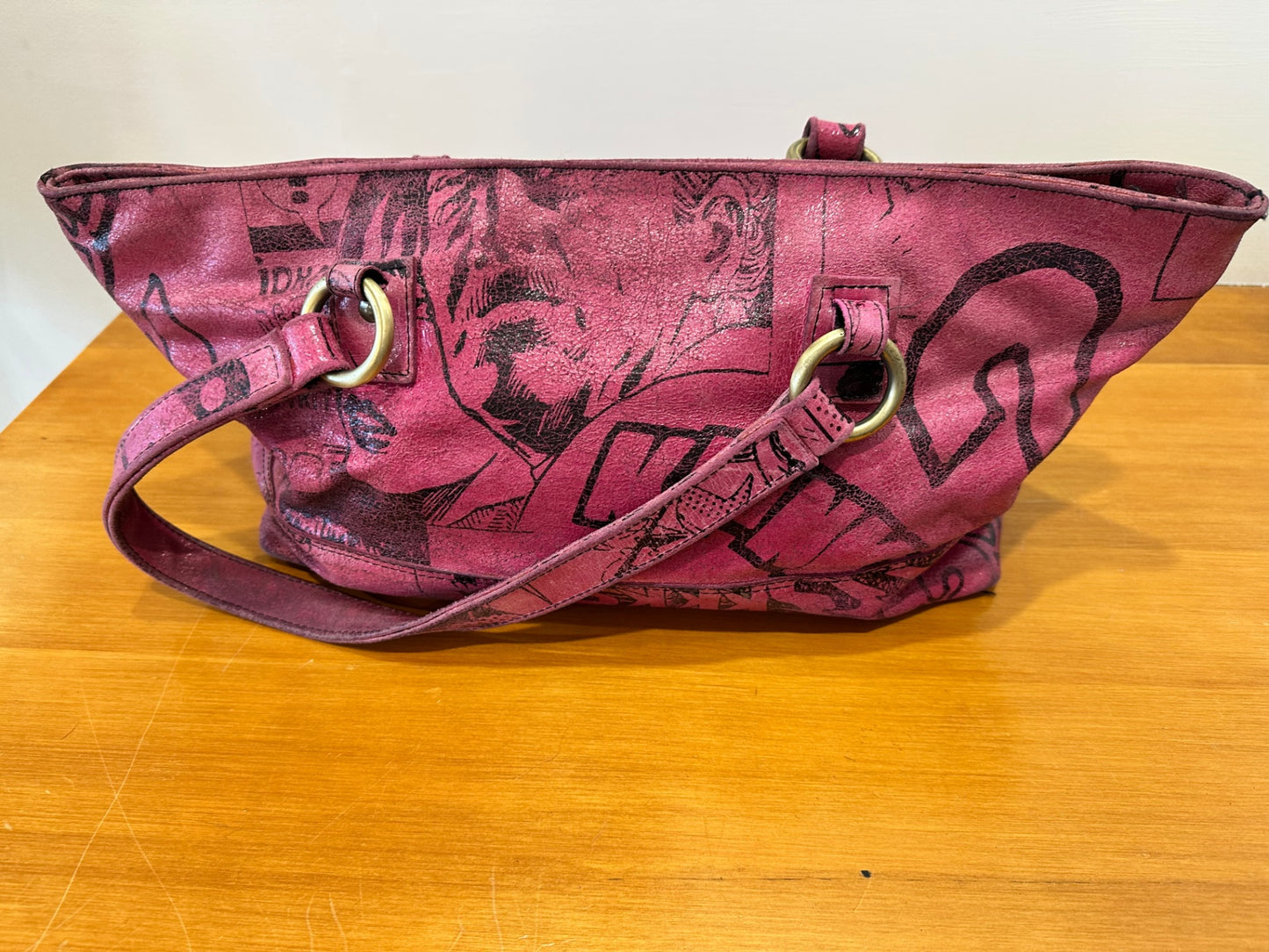 Vintage - Florian Handbag - Pink w Seductress Imagery 