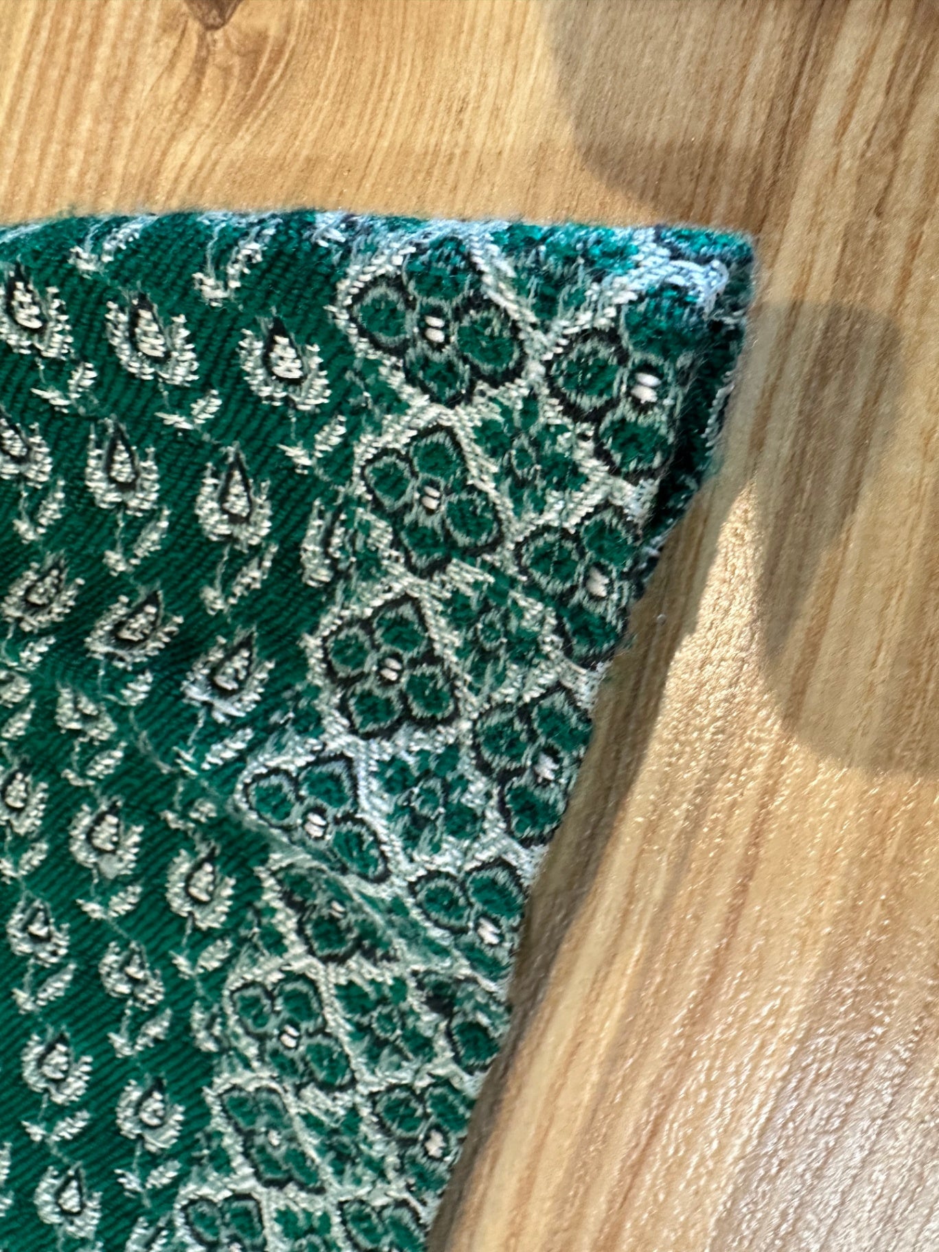 Vintage Bohemian A-Line Skirt - Green / White - 100% Cotton