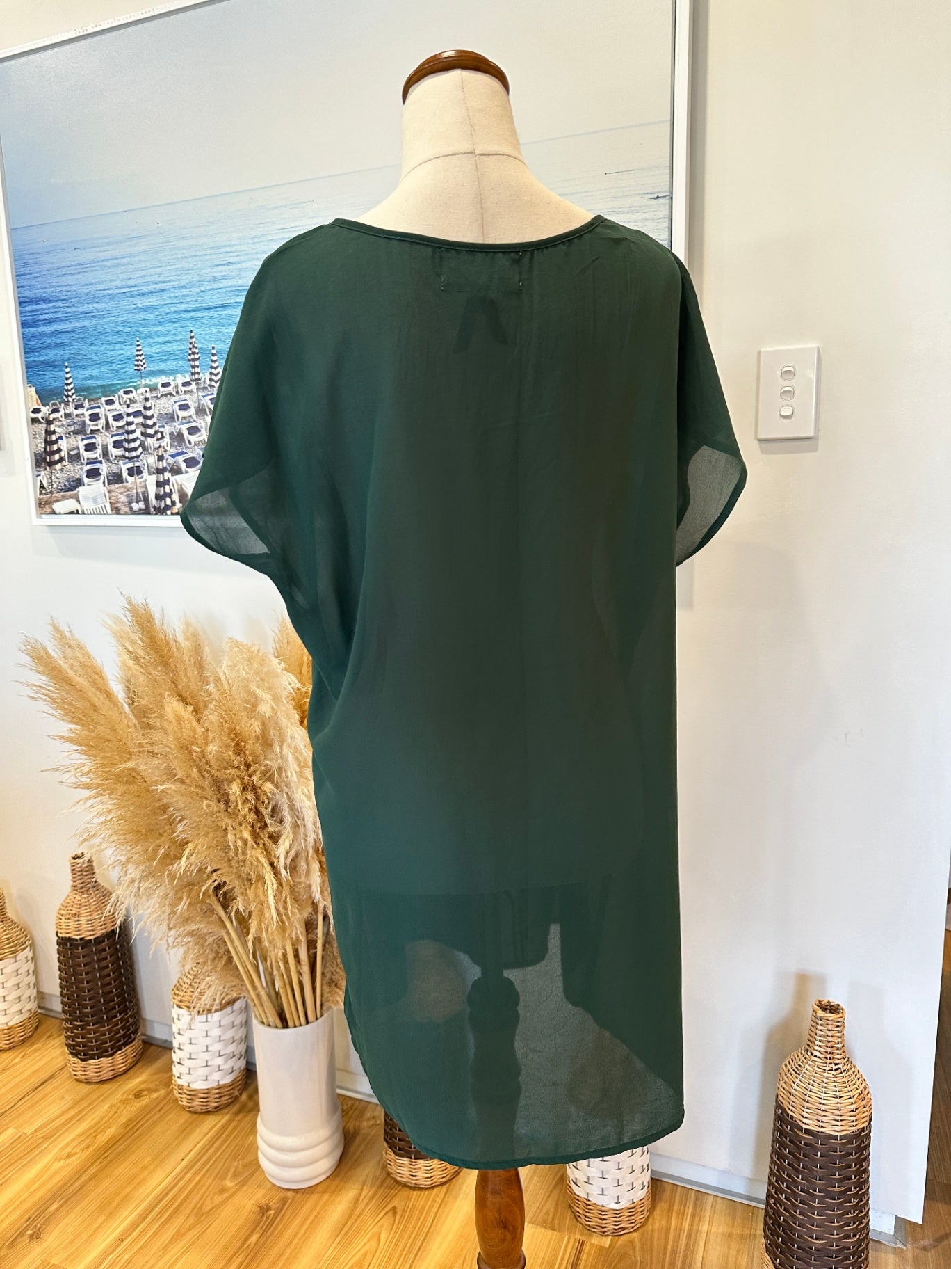 Emerald Green Sequin Top - Large