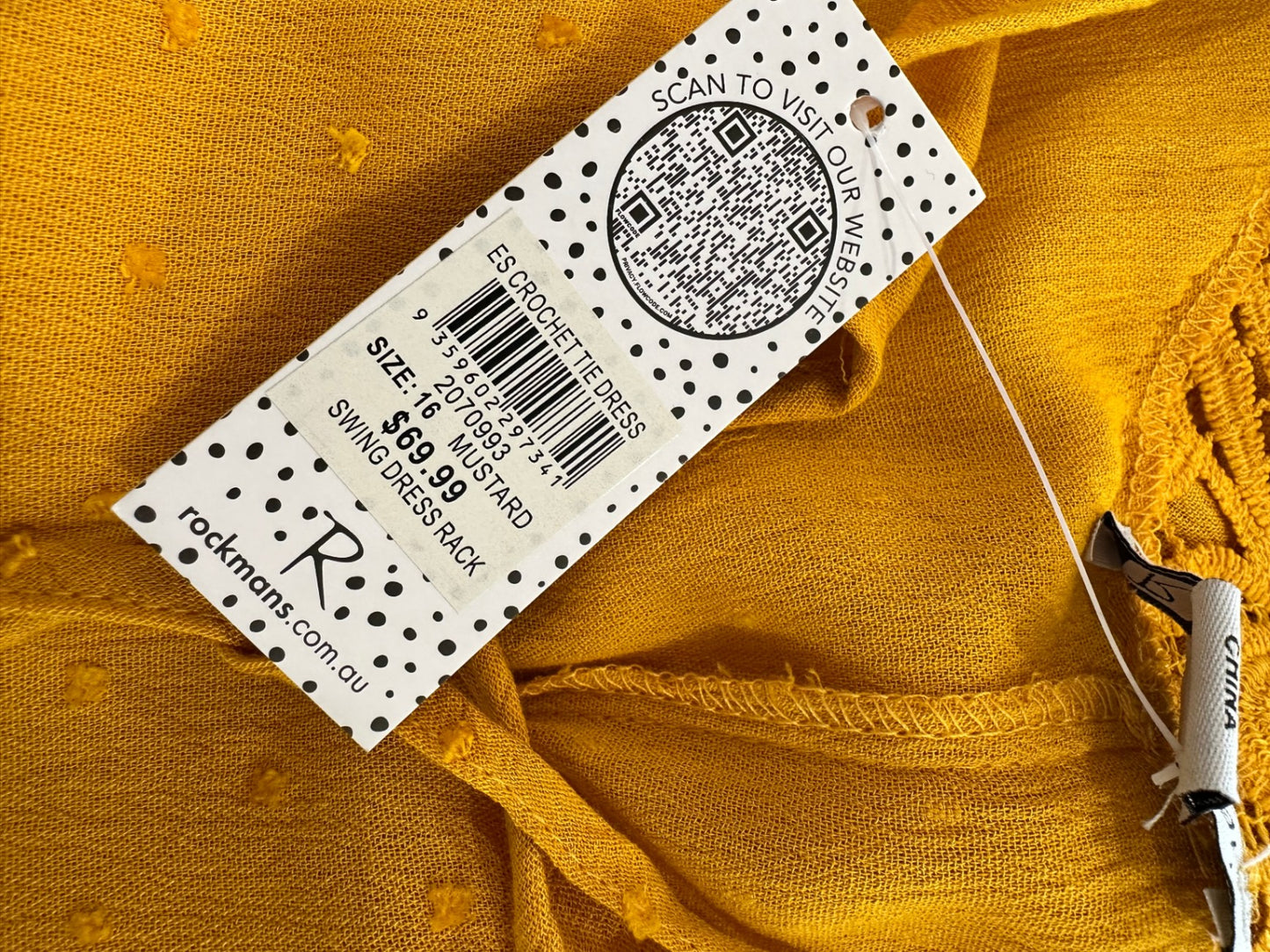 Rockmans Bohemian Dress - Size: 16 - Yellow - NEW RRP $69.99