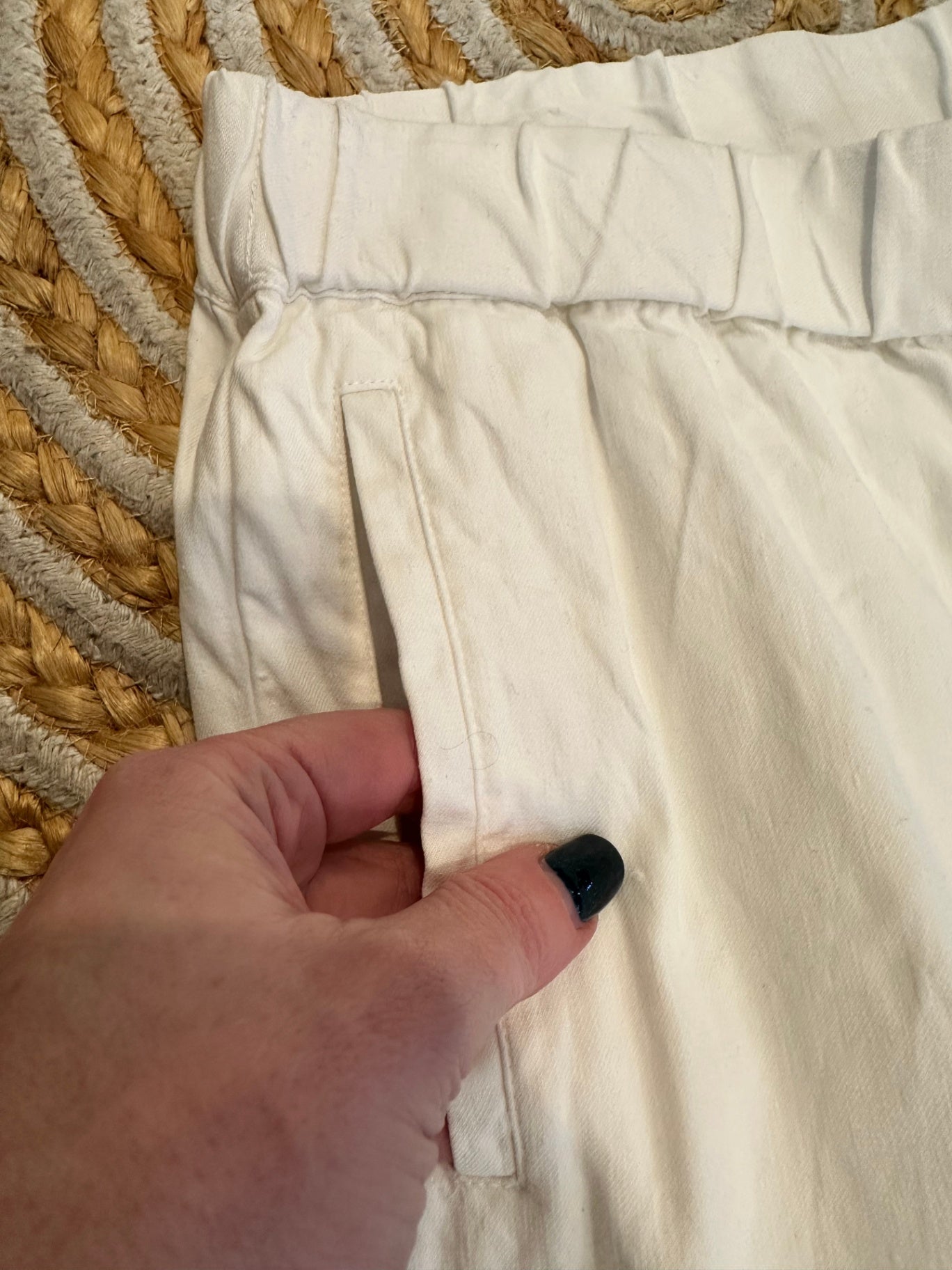 Grace Hill - Pants - Size 12 - White / Cream - 60% Linen