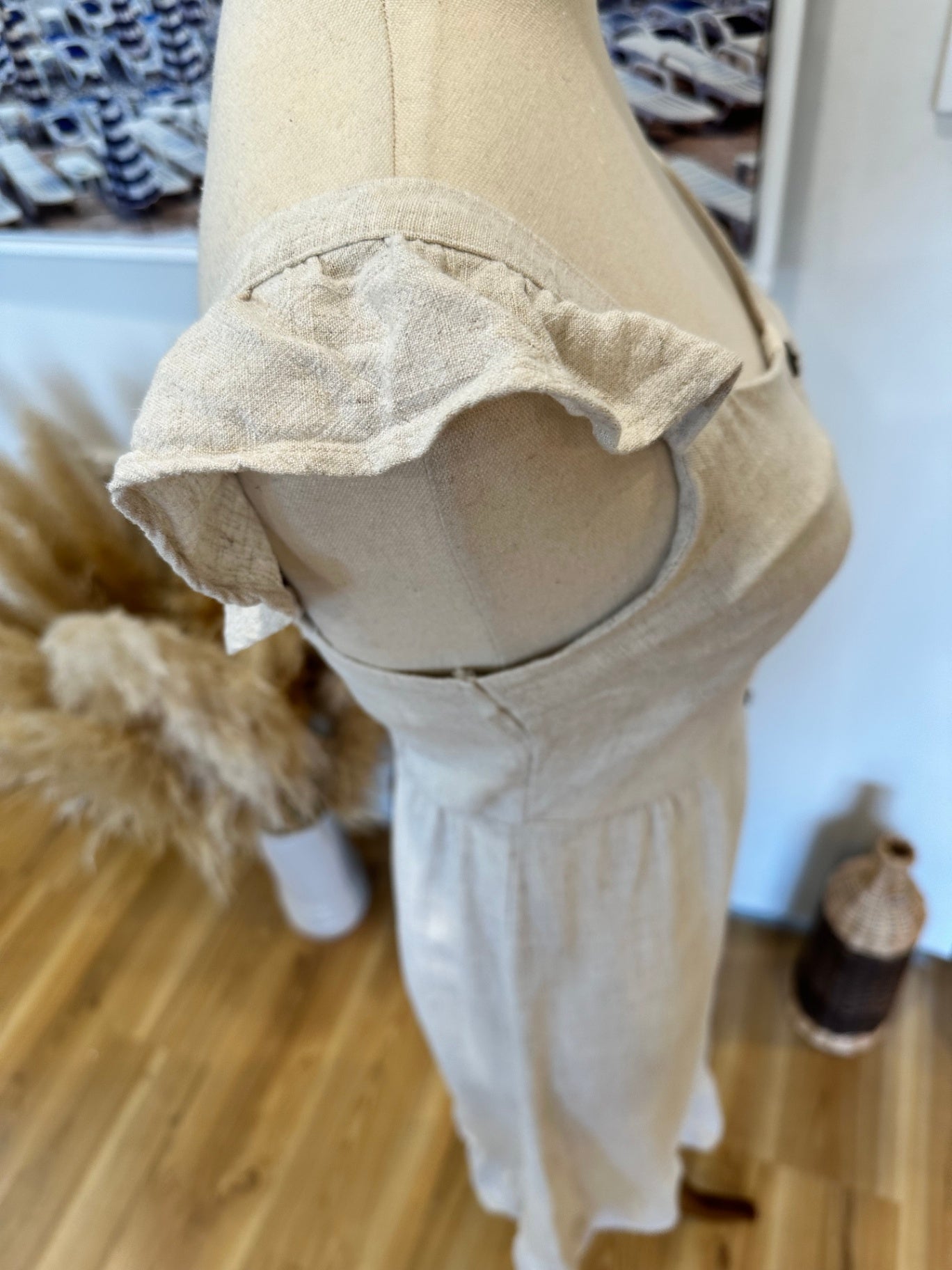 Monteau Los Angeles - Dress - Extra Small - Beige - 20% Linen