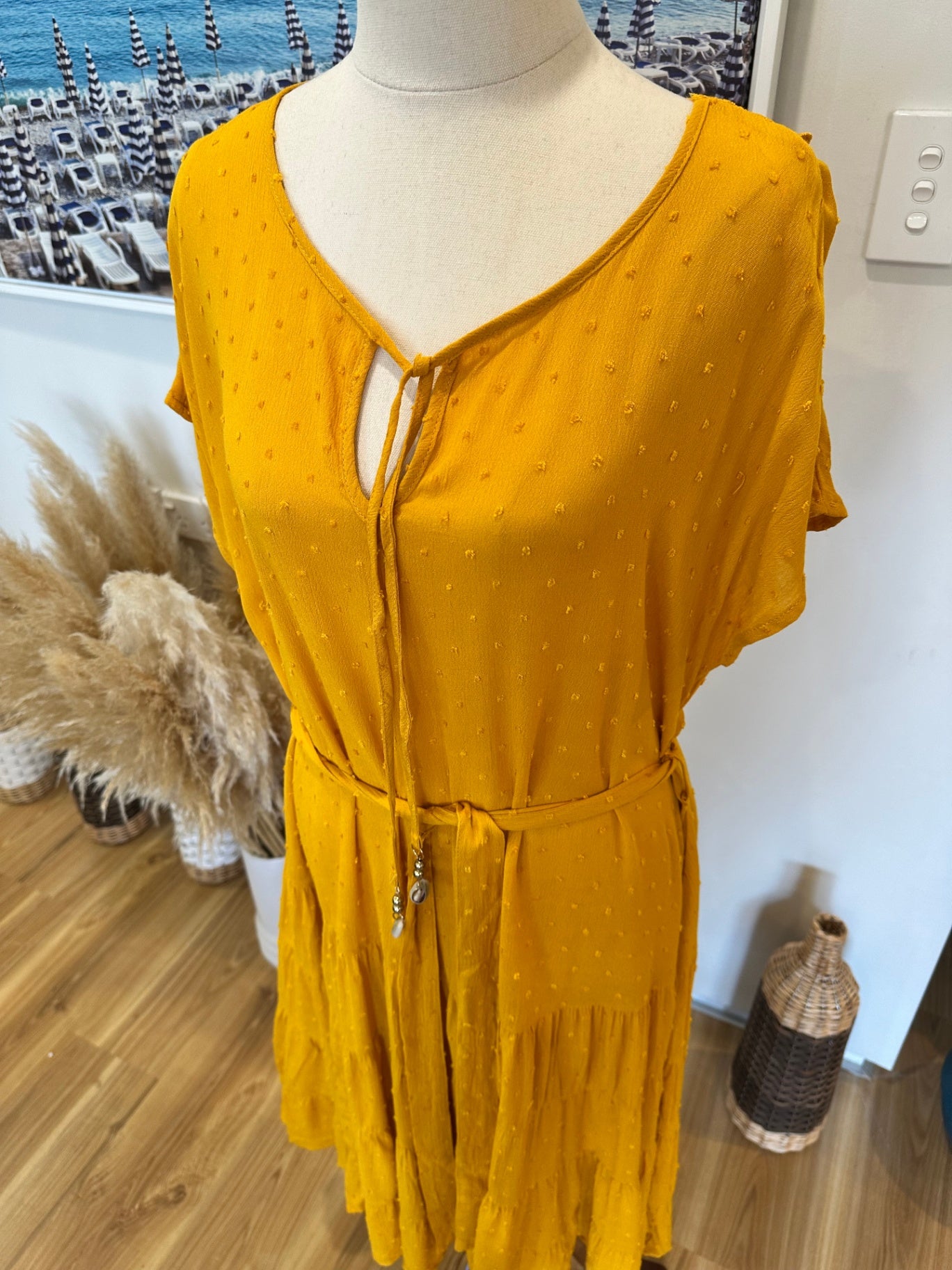 Rockmans Bohemian Dress - Size: 16 - Yellow - NEW RRP $69.99