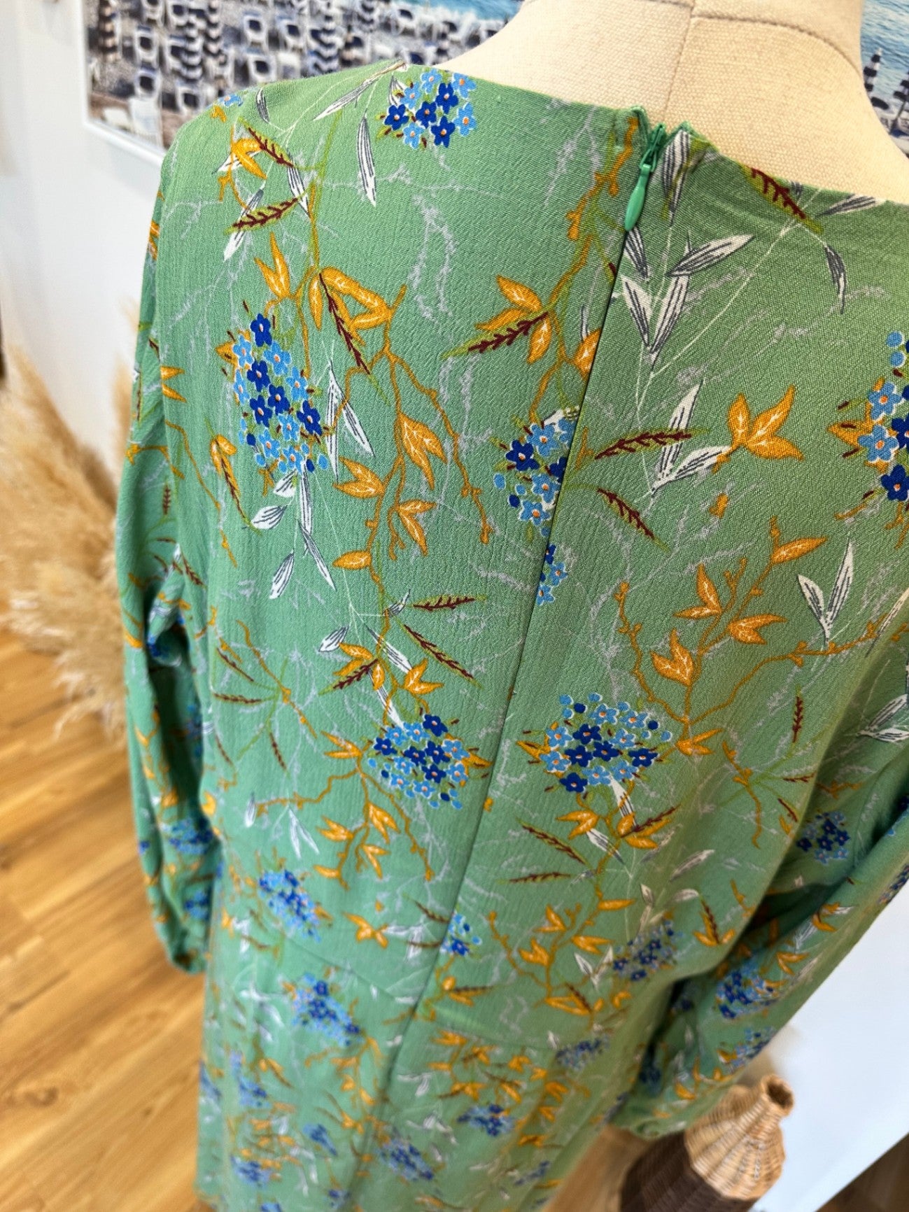 Bohemian Dress - Large - Green / Mustard / Blue