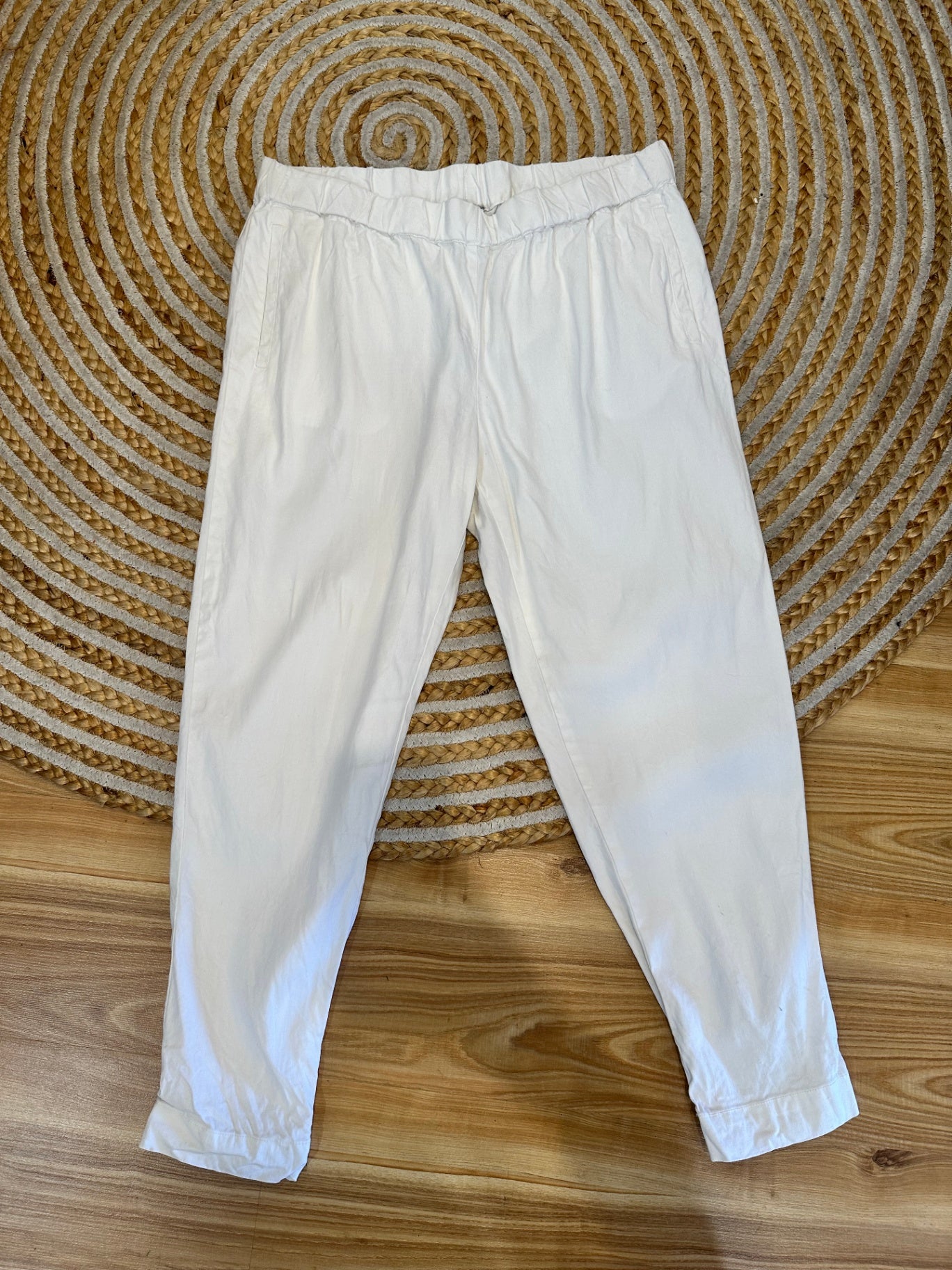 Grace Hill - Pants - Size 12 - White / Cream - 60% Linen