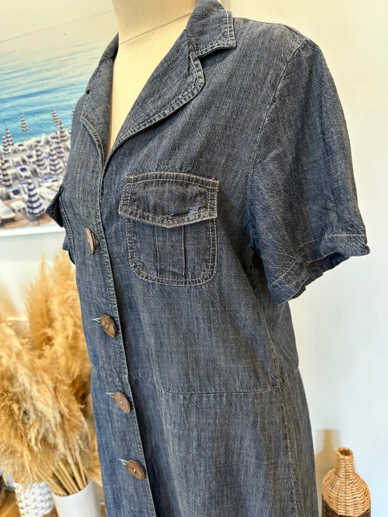 Development Dress - Size 12 - Dark blue - 30% Linen + 70% Tencel