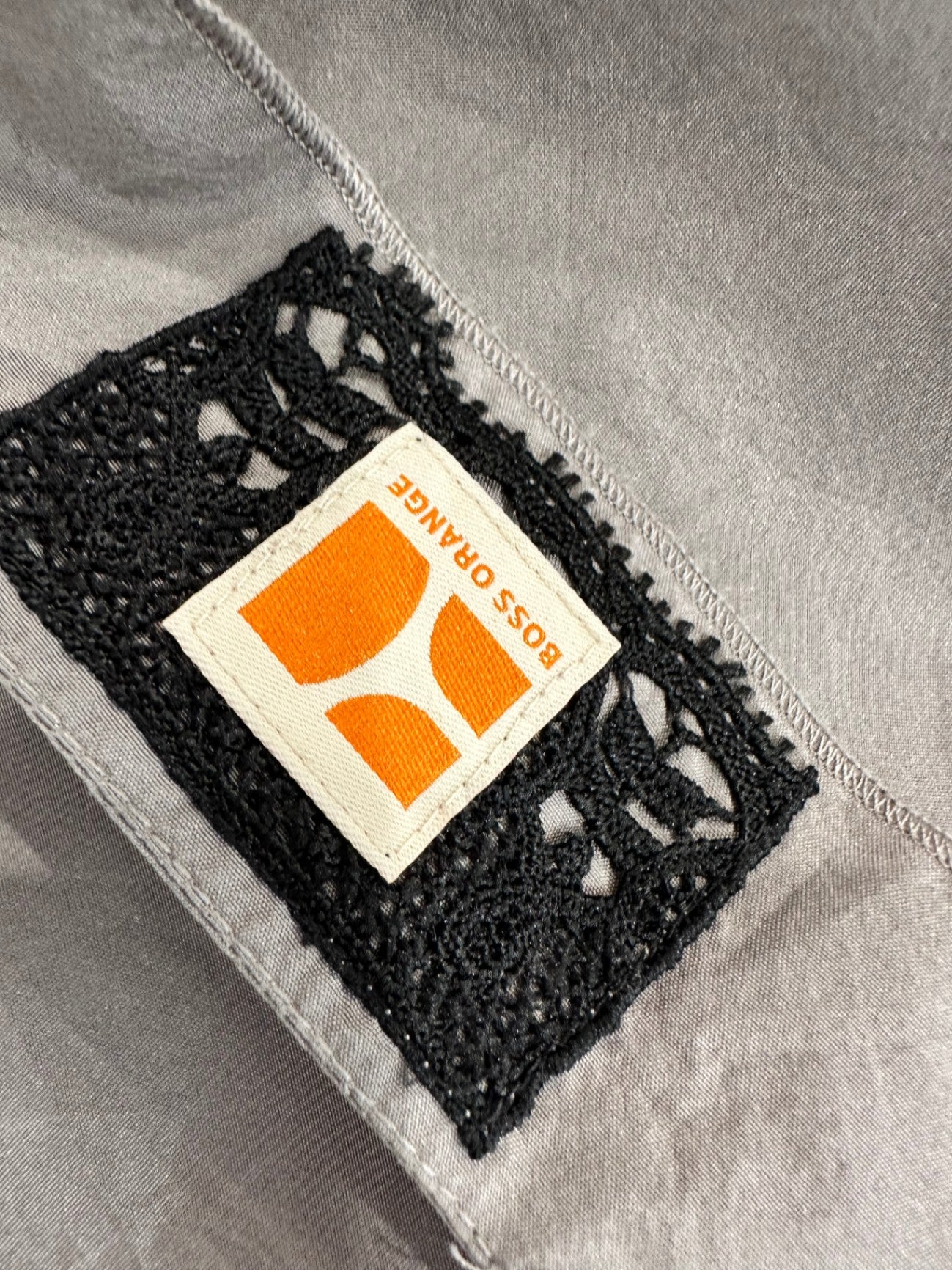 Hugo Boss (Orange Label) 100% Silk Grey Dress - Size Medium