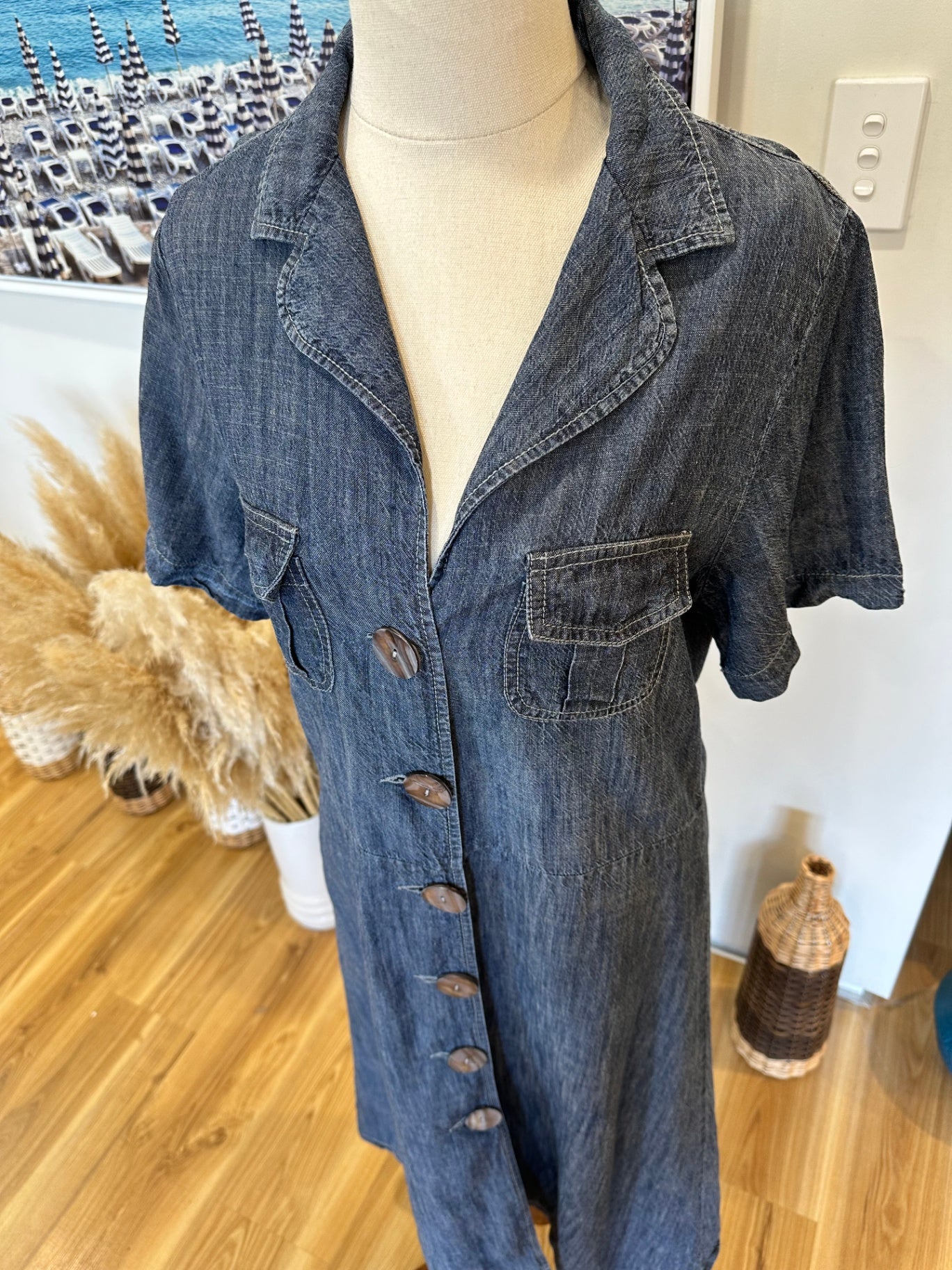 Development Dress - Size 12 - Dark blue - 30% Linen + 70% Tencel