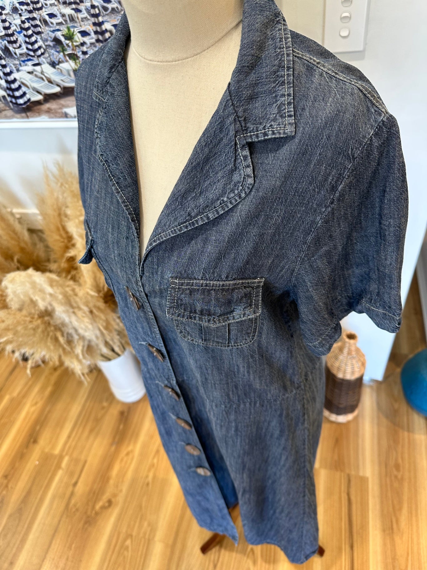 Development Dress - Size 12 - Dark blue - 30% Linen + 70% Tencel