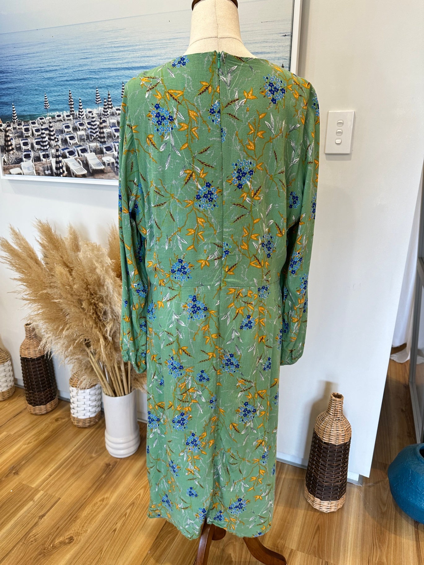 Bohemian Dress - Large - Green / Mustard / Blue
