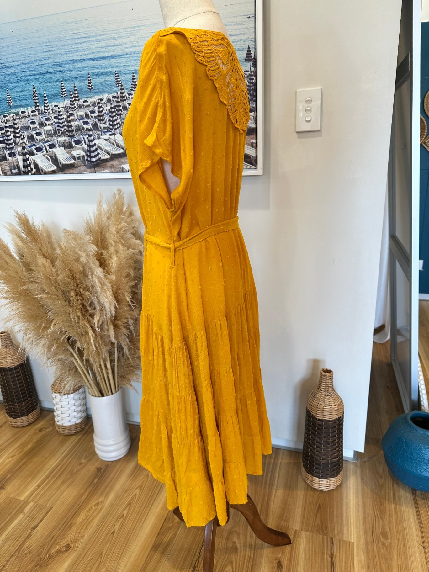 Rockmans Bohemian Dress - Size: 16 - Yellow - NEW RRP $69.99