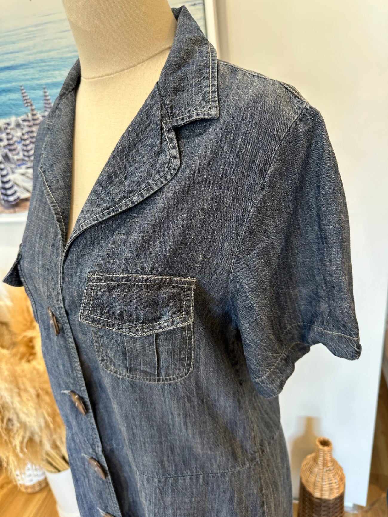 Development Dress - Size 12 - Dark blue - 30% Linen + 70% Tencel