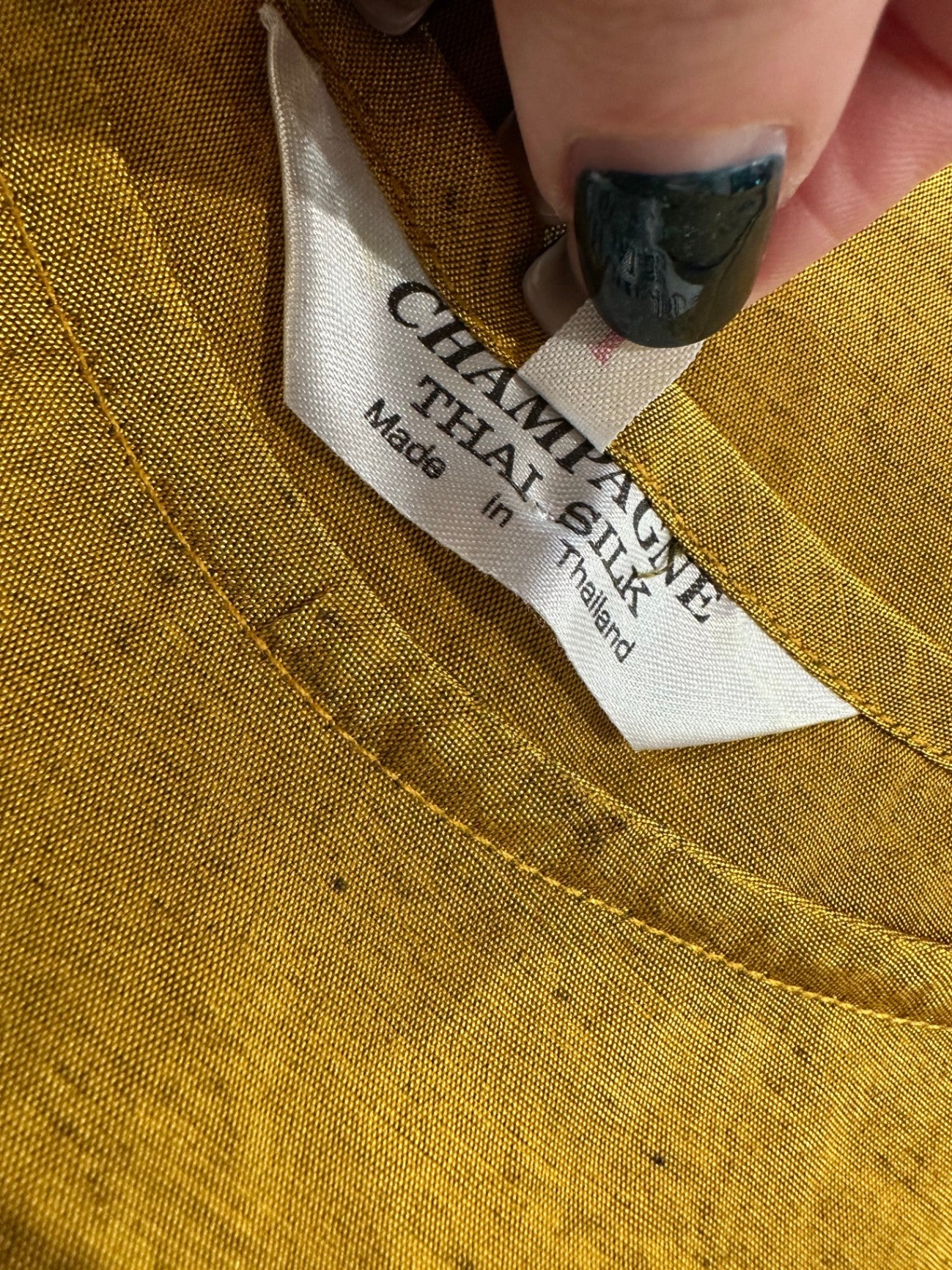 Thai Silk - Singlet Top - Large - Mustard Yellow