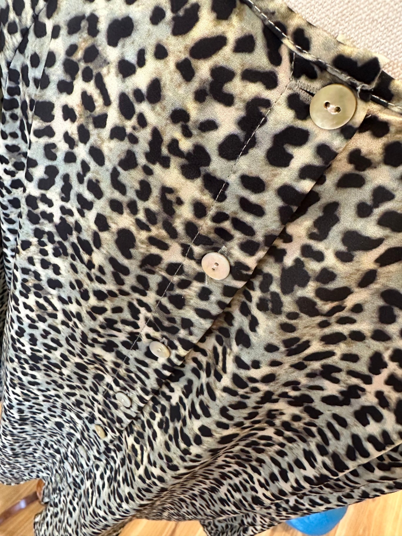 Whistle Blouse - Size 14 - Leopard print (beige and black)