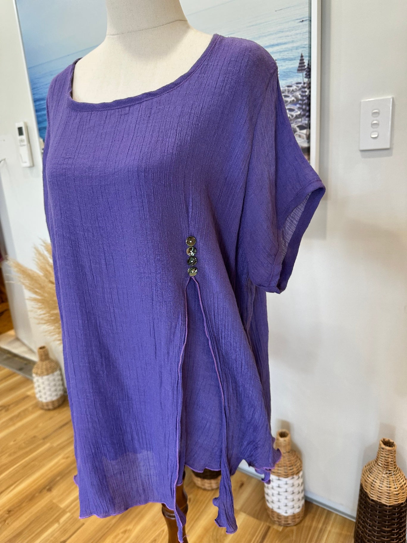 Wahine Blouse - Extra Large - Purple
