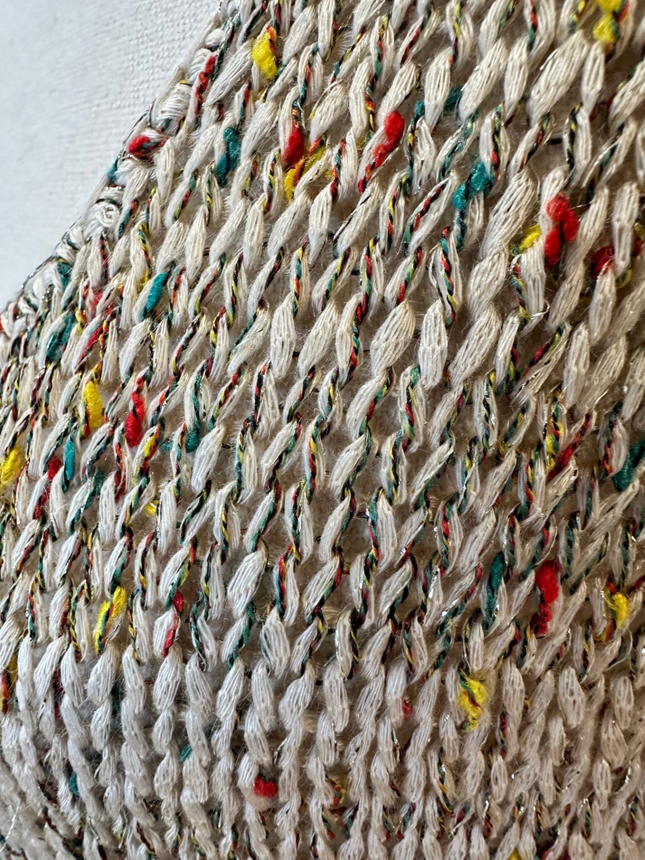 Knitted Singlet Top - Large / Extra Large - Beige with multicoloured specks