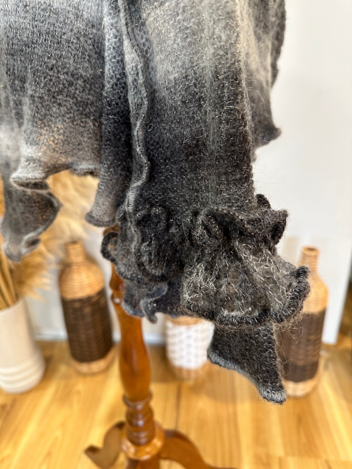 James Lakeland - Bohemian Cardigan - Medium - Grey / Black - 30% Mohair