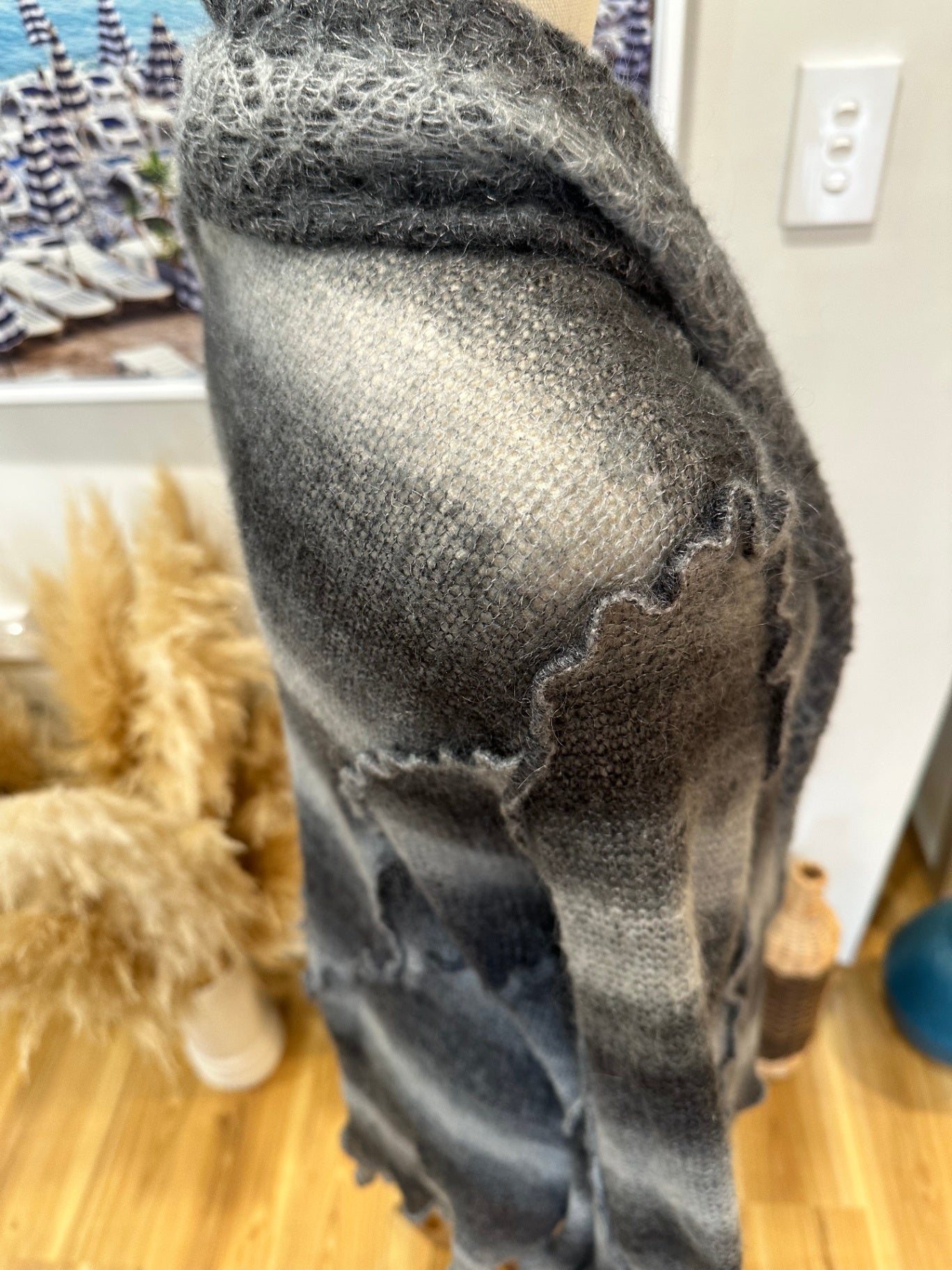 James Lakeland - Bohemian Cardigan - Medium - Grey / Black - 30% Mohair