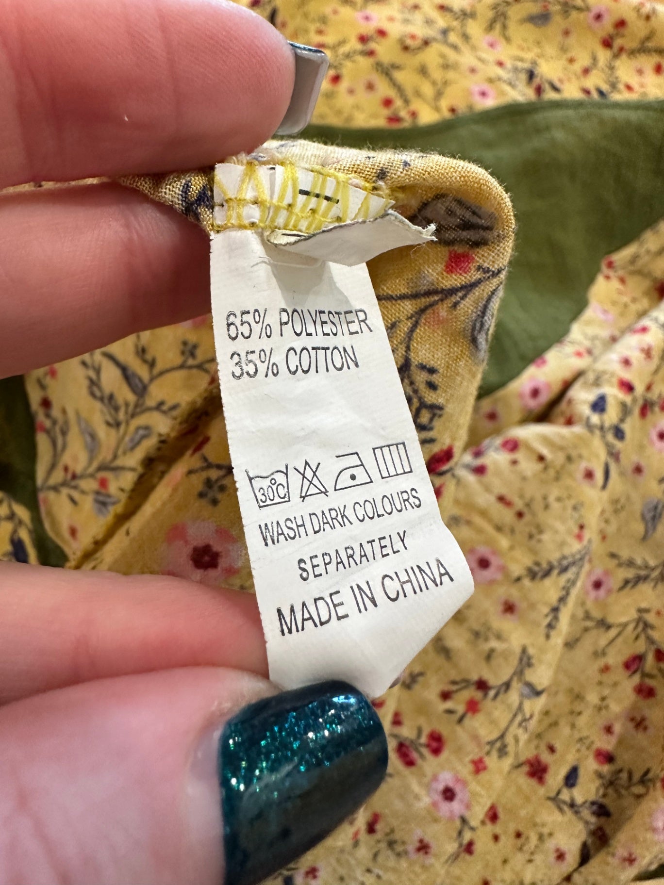 Bohemian Blouse - Extra Large - Yellow with floral pattern