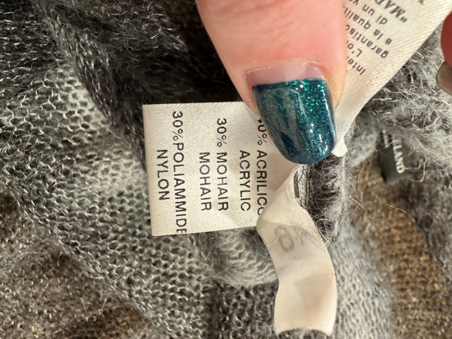 James Lakeland - Bohemian Cardigan - Medium - Grey / Black - 30% Mohair