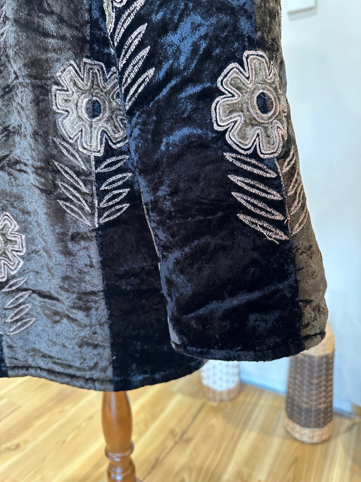 Vintage Coat - Medium / Large - Velvet Black and brown