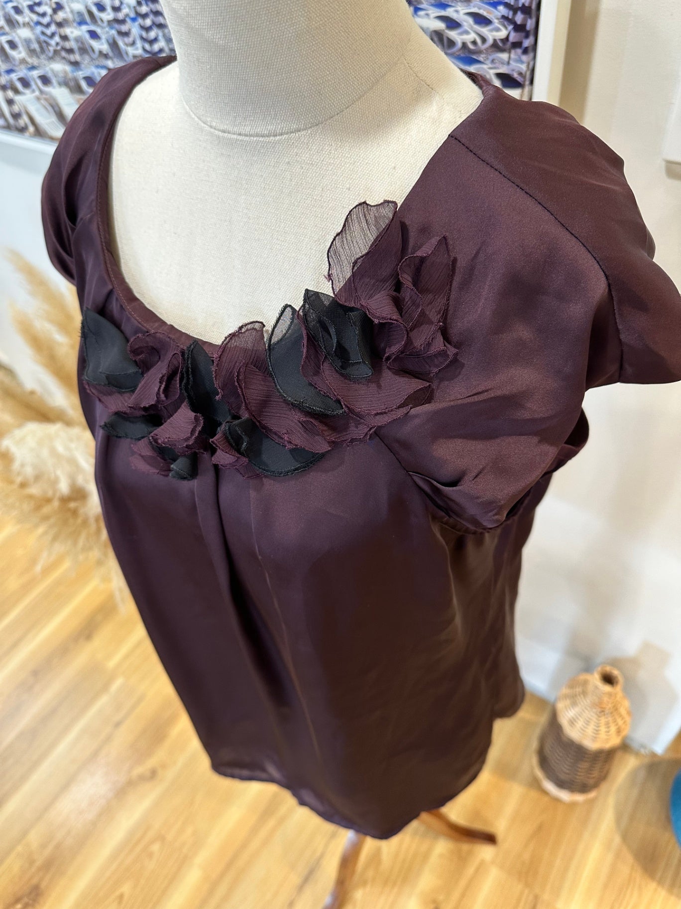 Rockmans Blouse - Size 14 - Burgundy