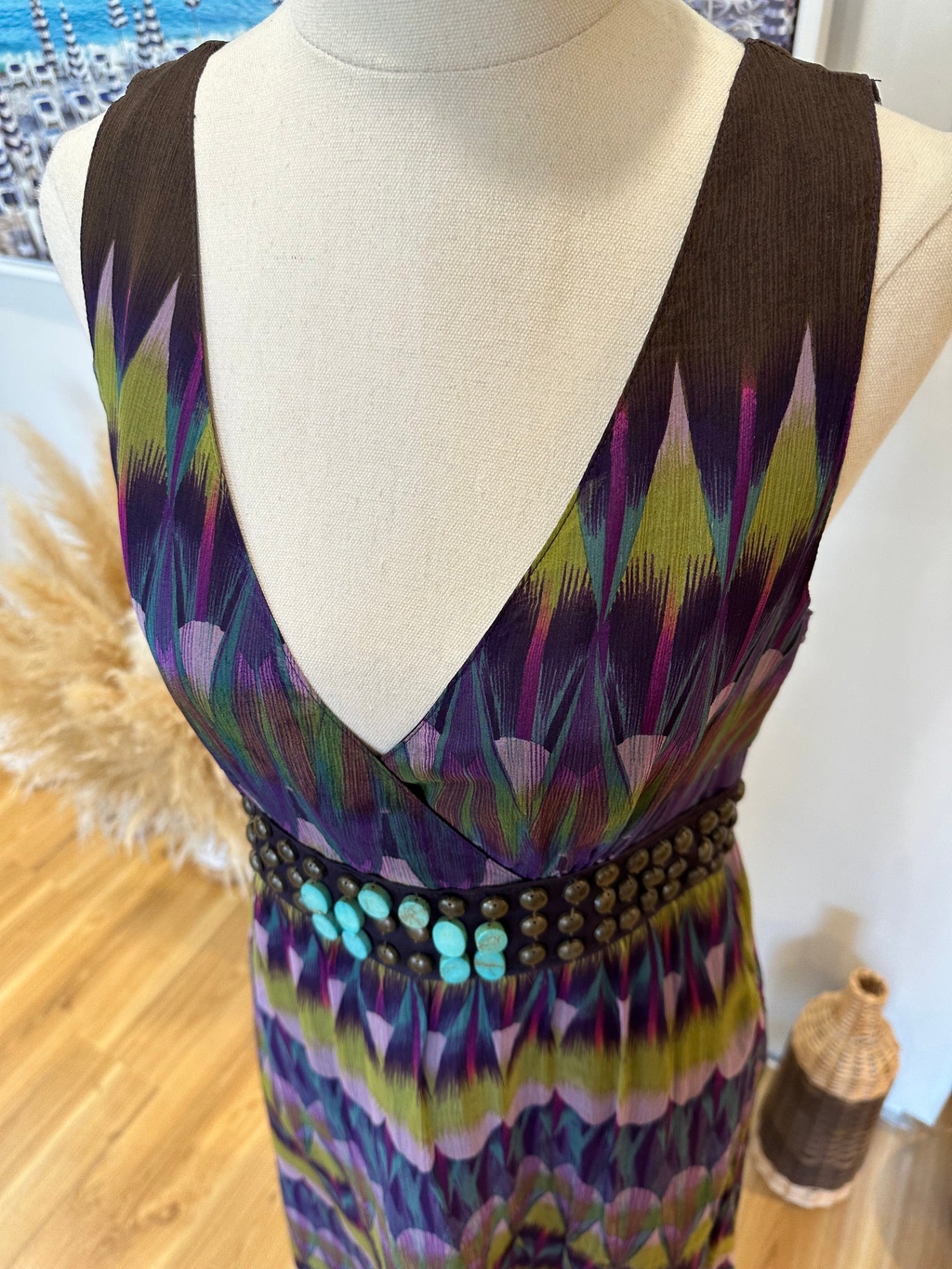 Max - Dress - Size 10 - Purple + Olive tones