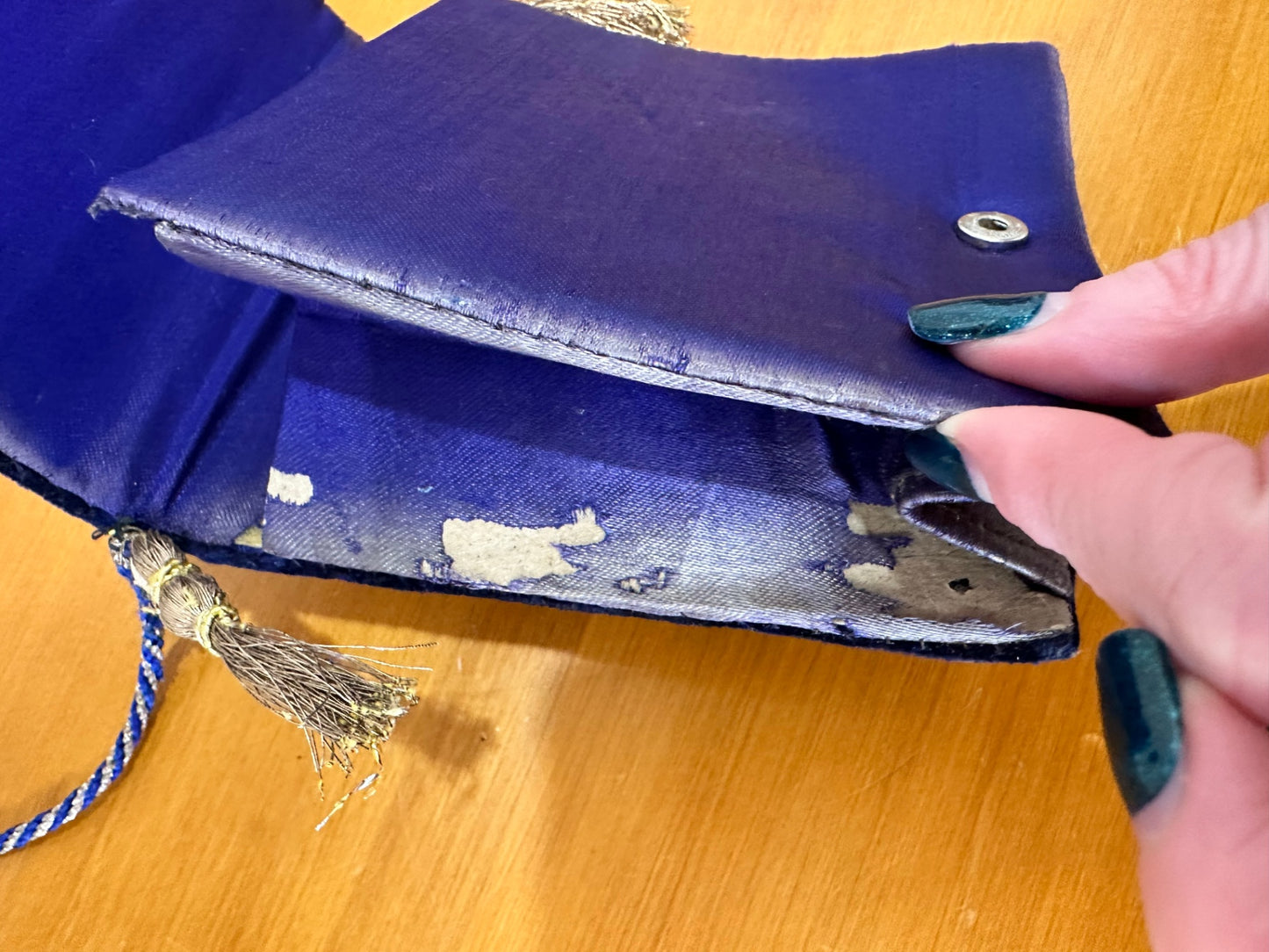 Vintage Bag - Navy Blue [some wear on strap, and purse itself]