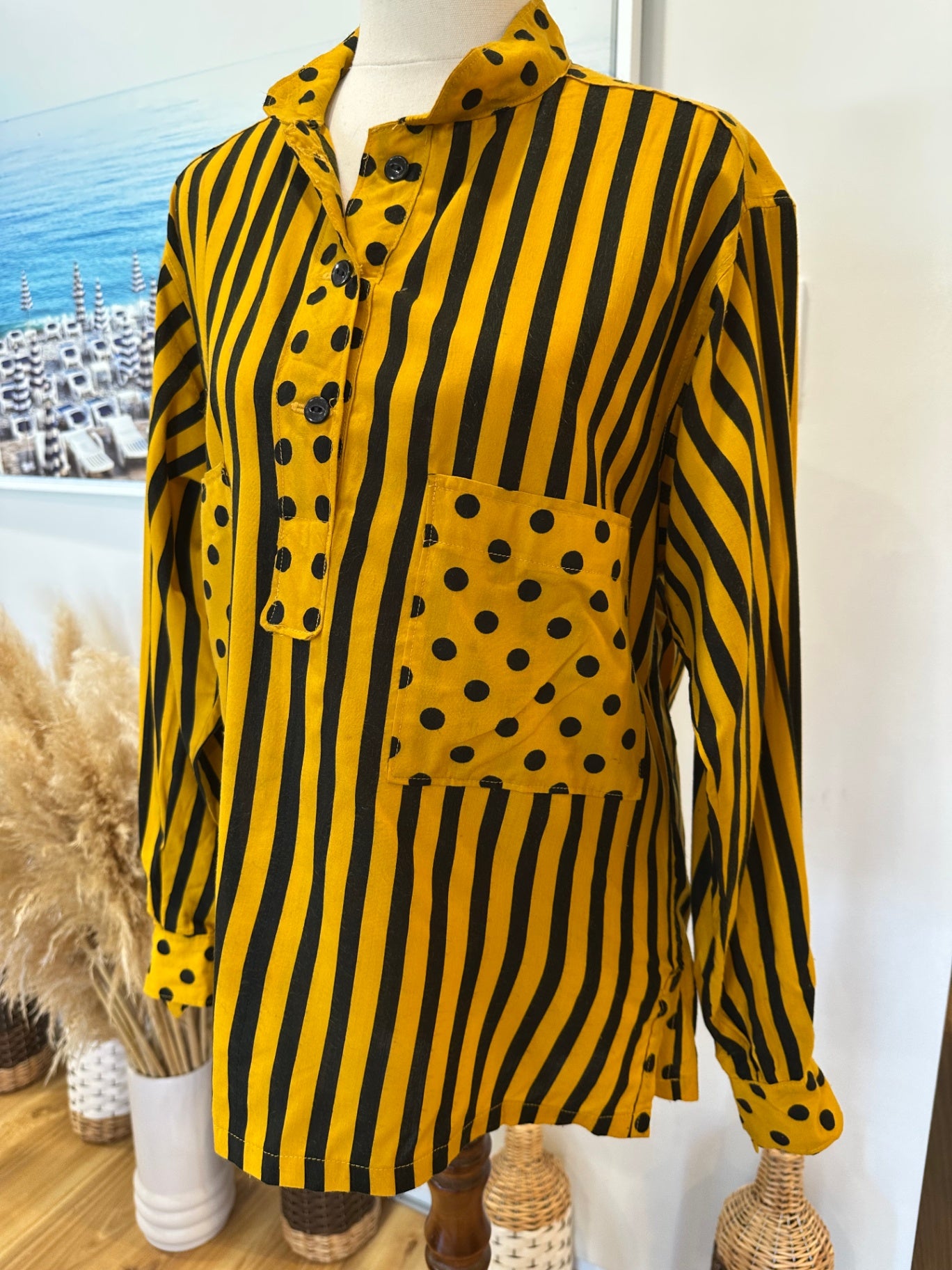 Vintage Shirt - Small - Yellow and Black