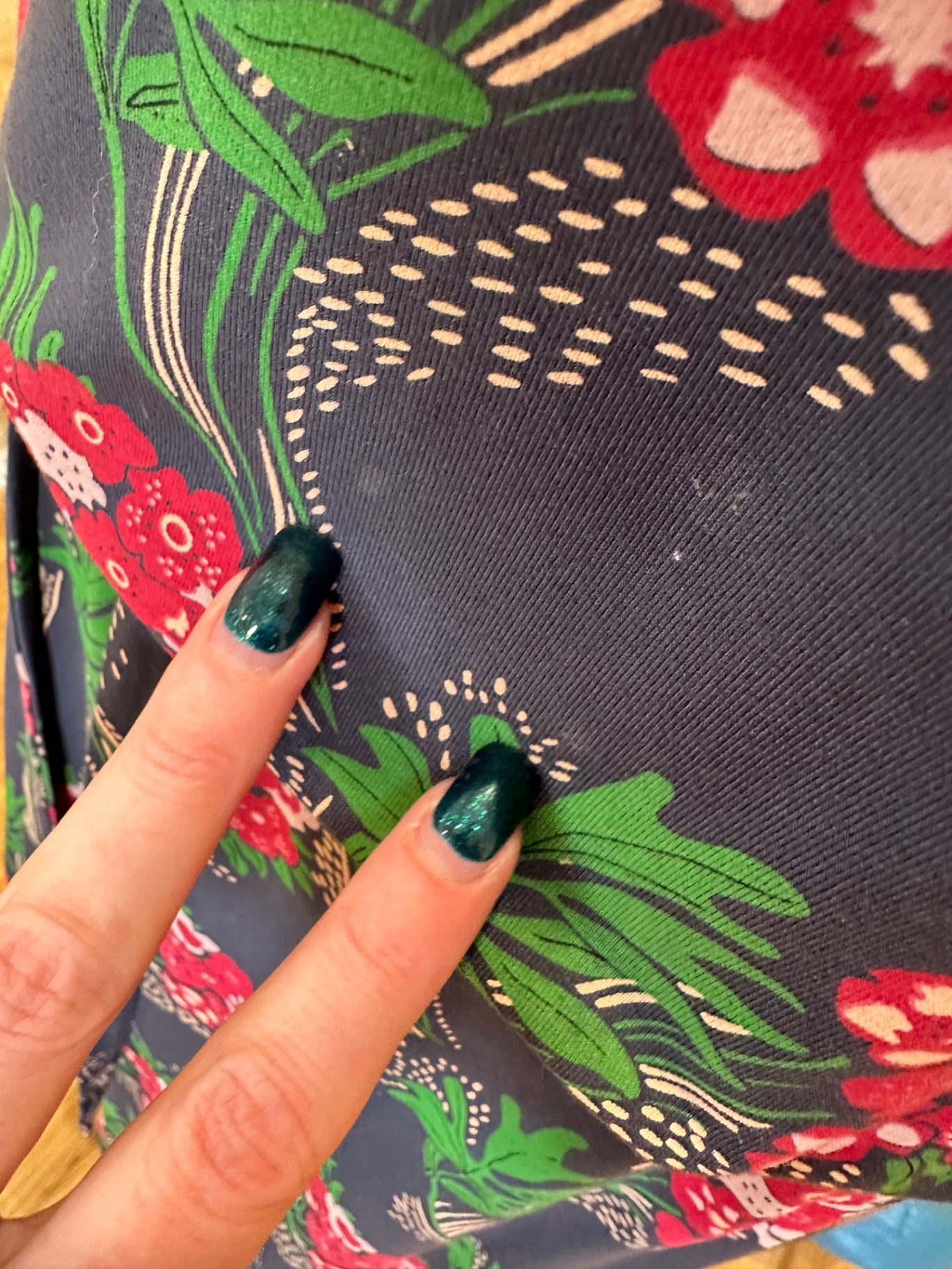 King Louie - Dress - Small - Blue with red, green, and white floral print