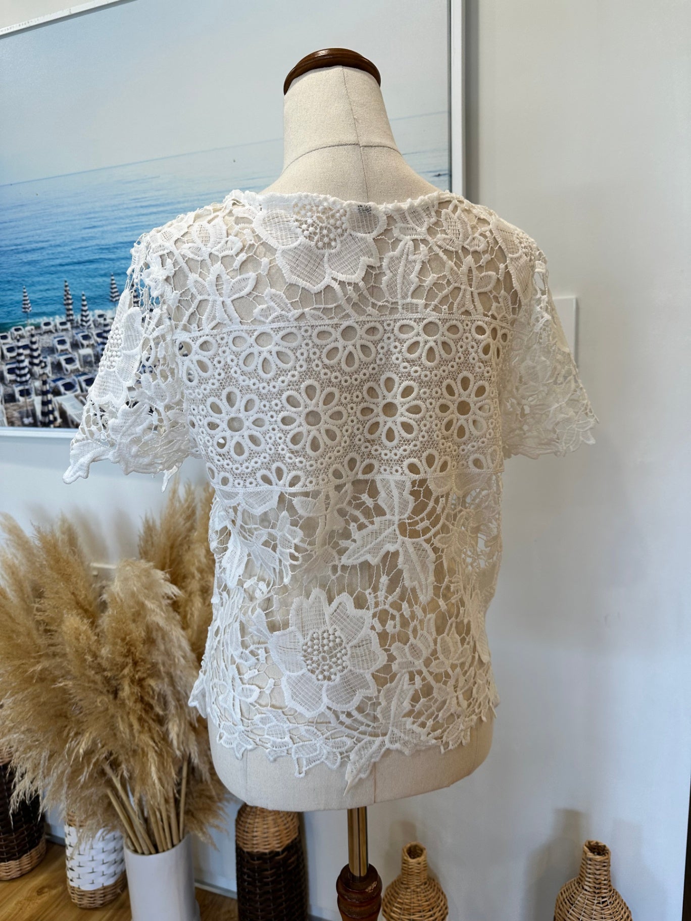 Lace Blouse - Size Small - White