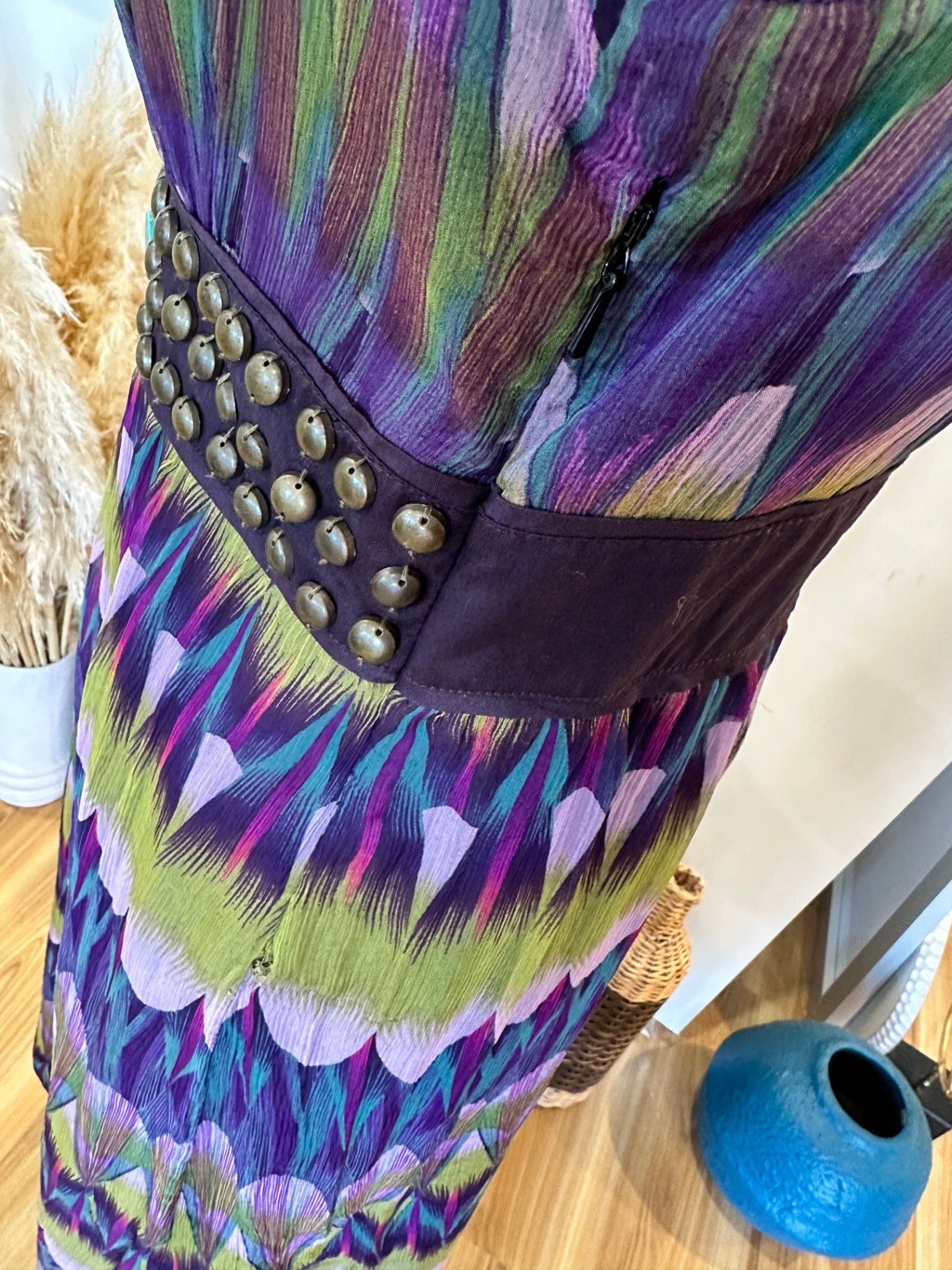 Max - Dress - Size 10 - Purple + Olive tones