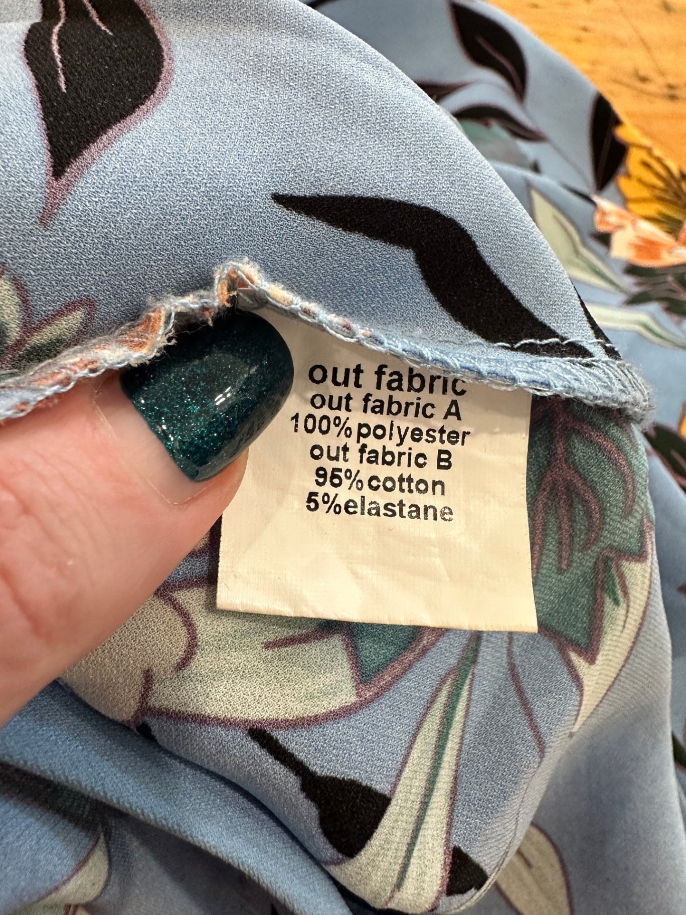 Kimono - One Size - Blue with multicolored floral pattern