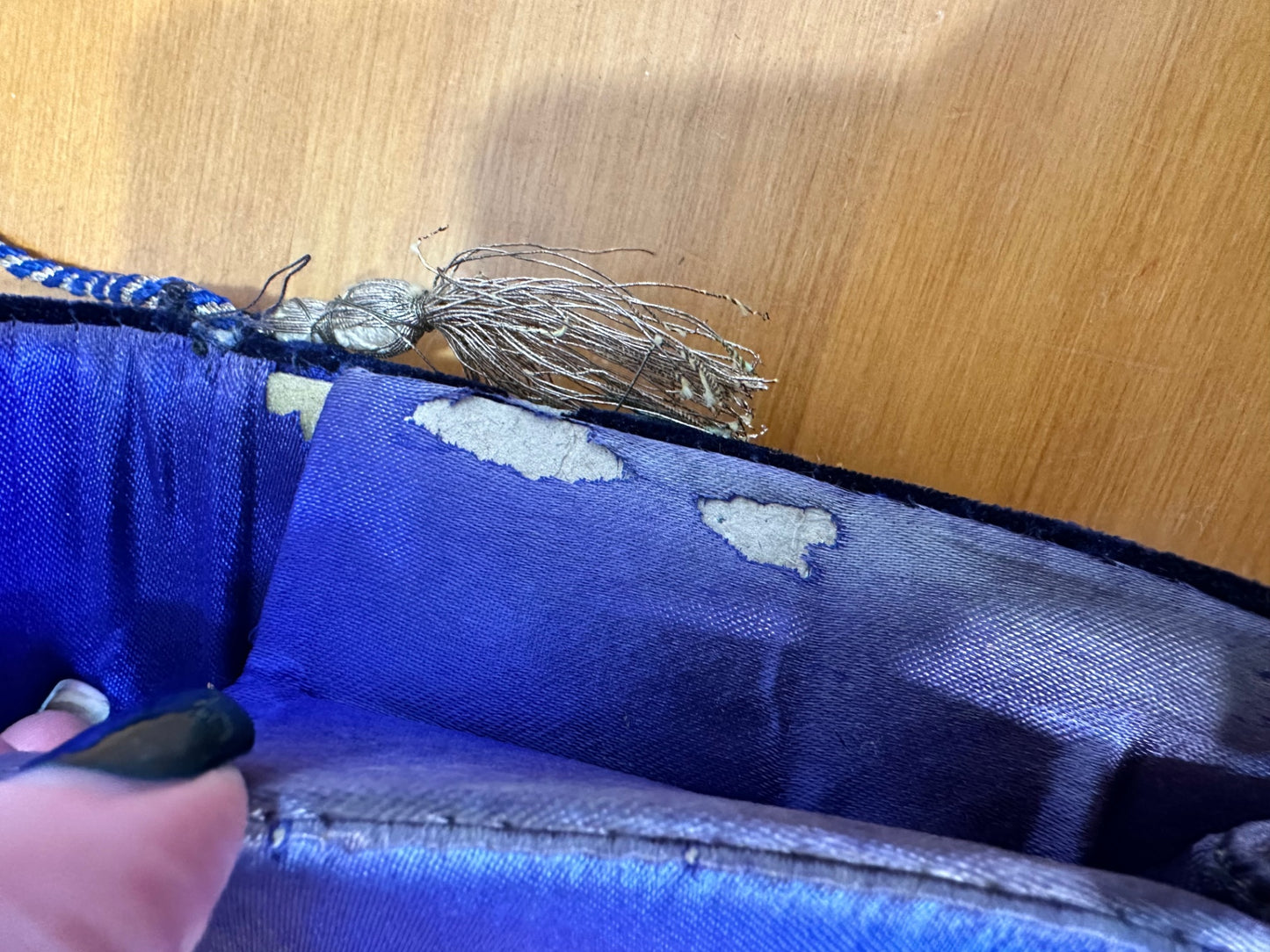 Vintage Bag - Navy Blue [some wear on strap, and purse itself]