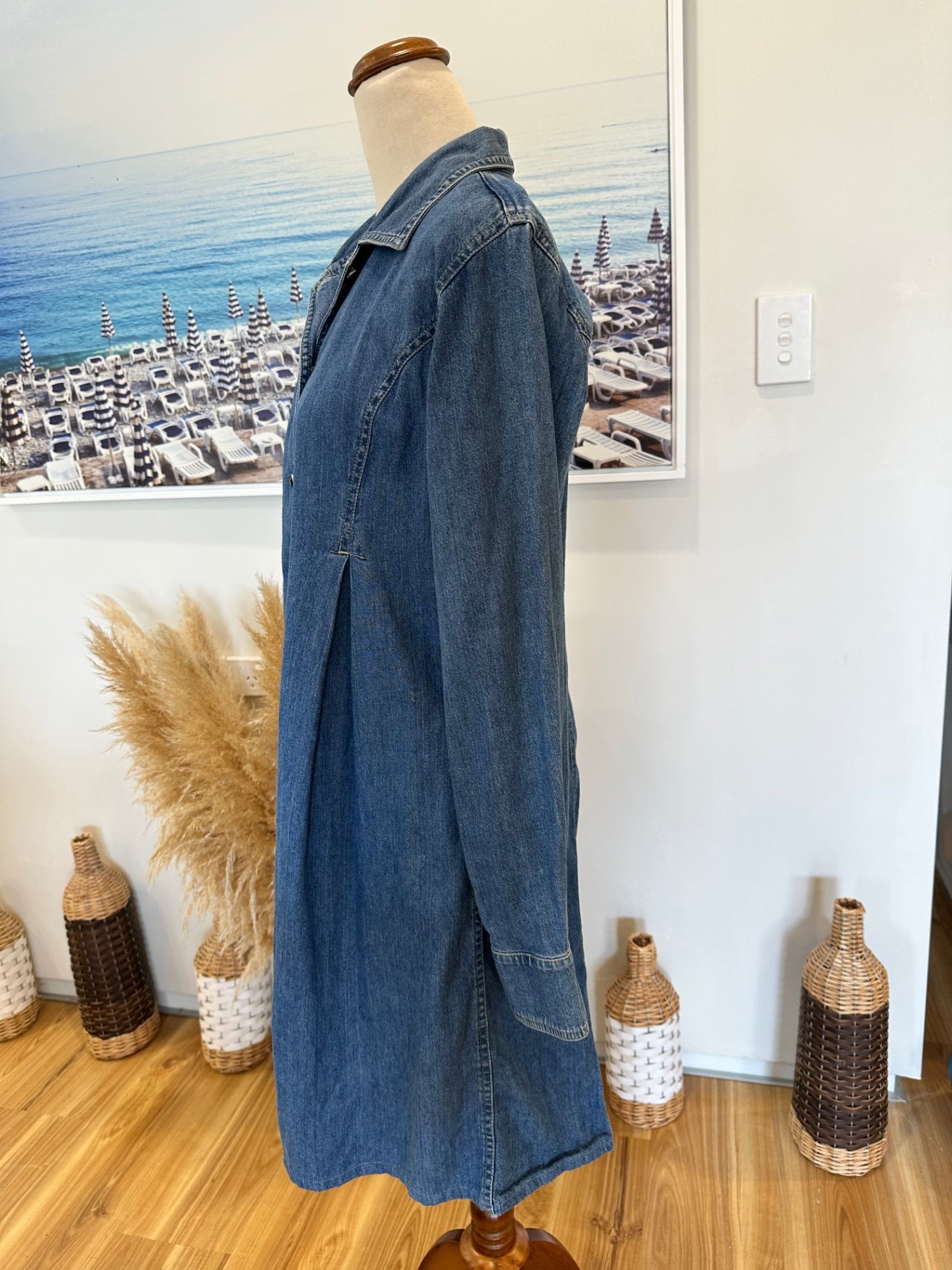 Vintage 90's - Denim Dress - Medium - 100% Cotton