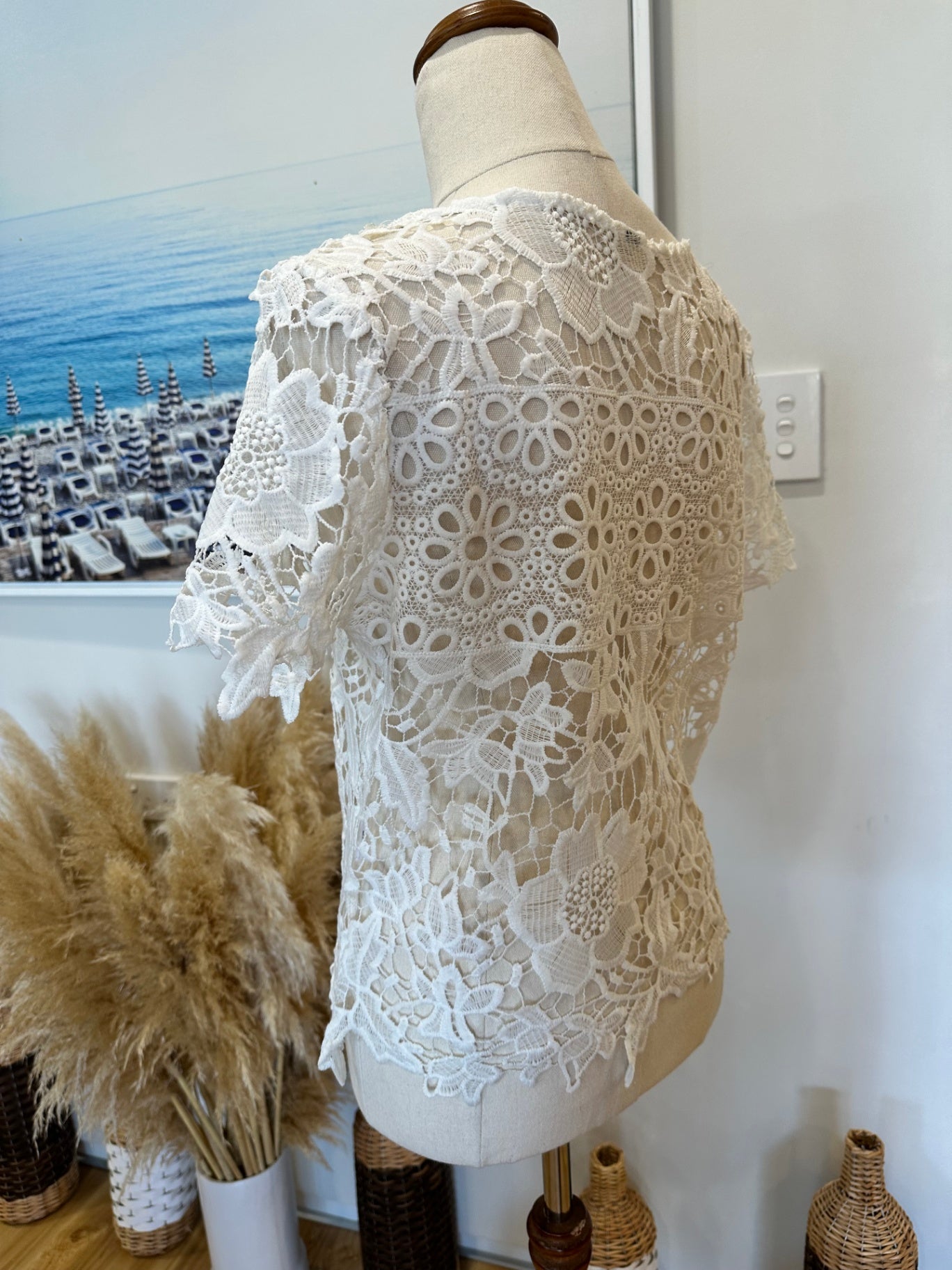 Lace Blouse - Size Small - White