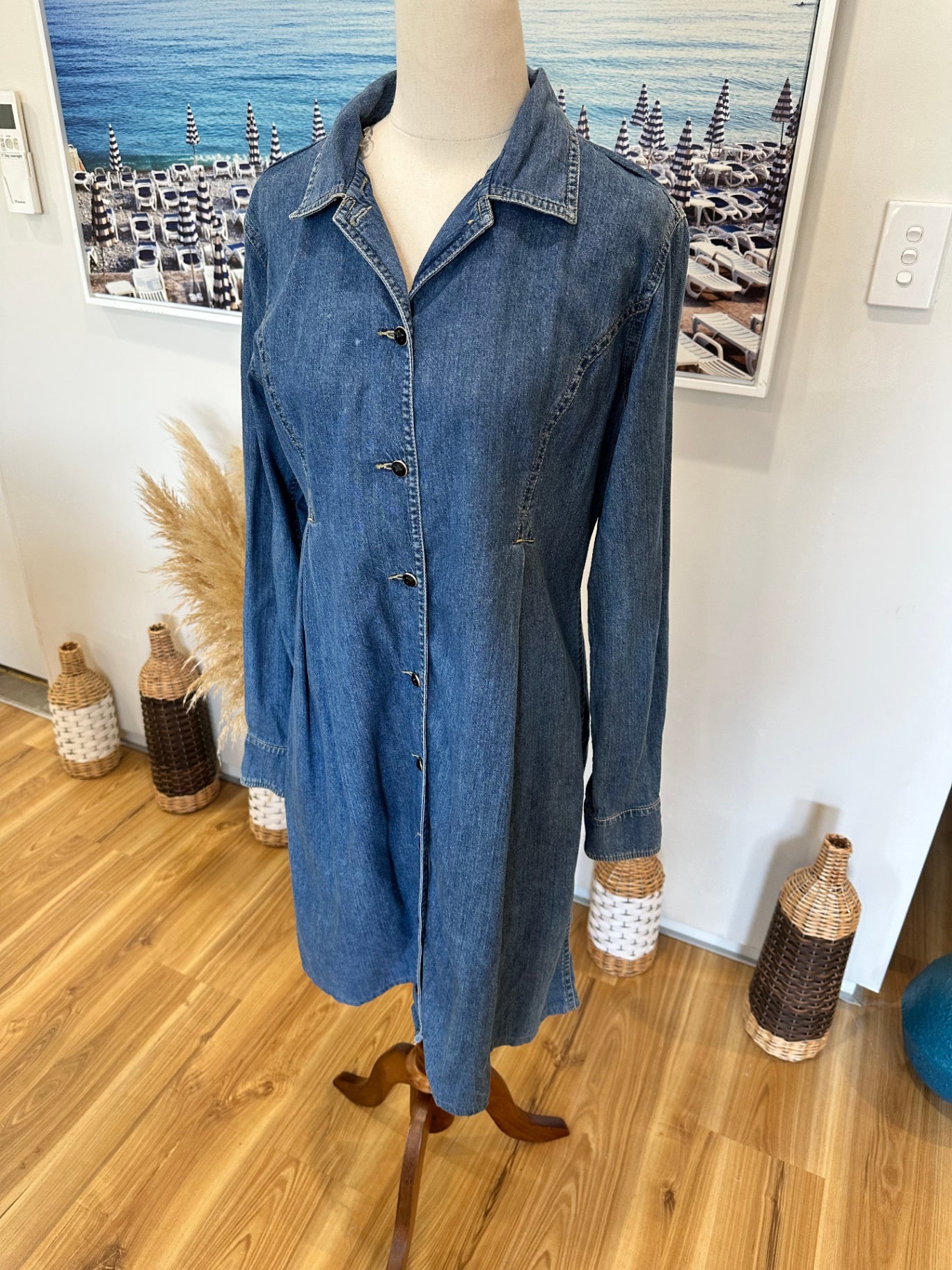 Vintage 90's - Denim Dress - Medium - 100% Cotton