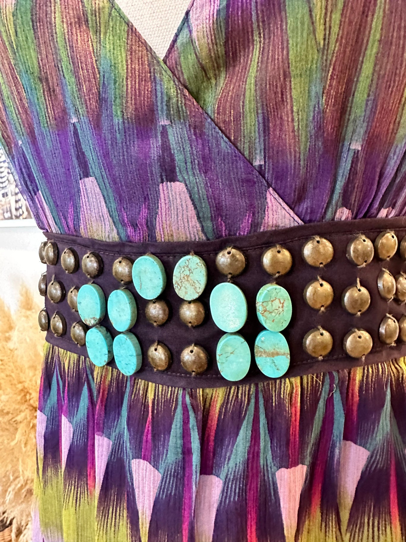 Max - Dress - Size 10 - Purple + Olive tones