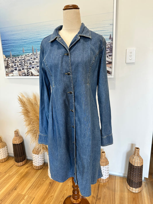 Vintage 90's - Denim Dress - Medium - 100% Cotton