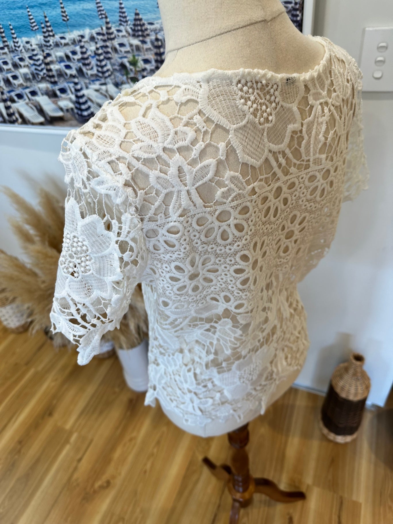Lace Blouse - Size Small - White
