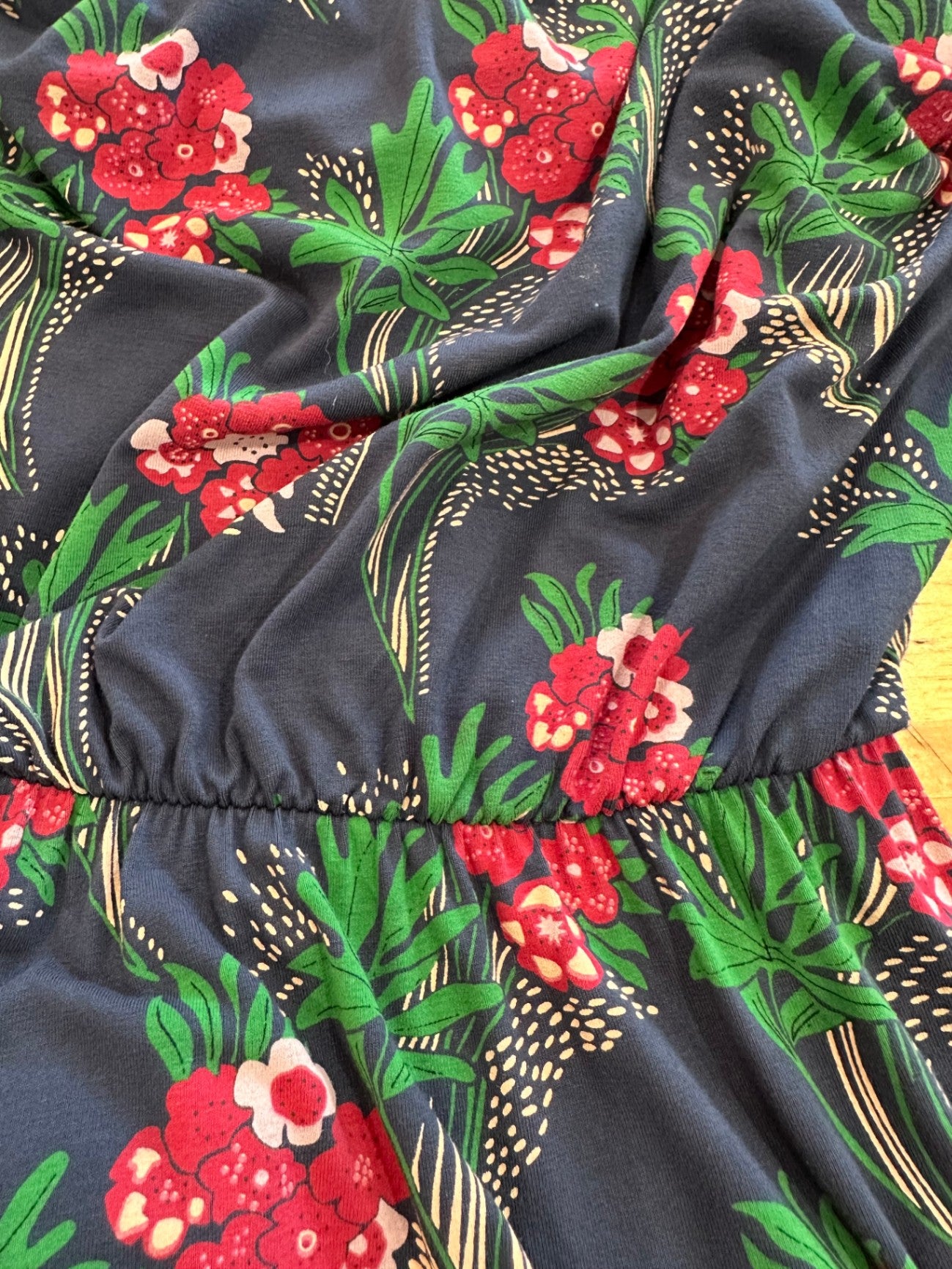 King Louie - Dress - Small - Blue with red, green, and white floral print